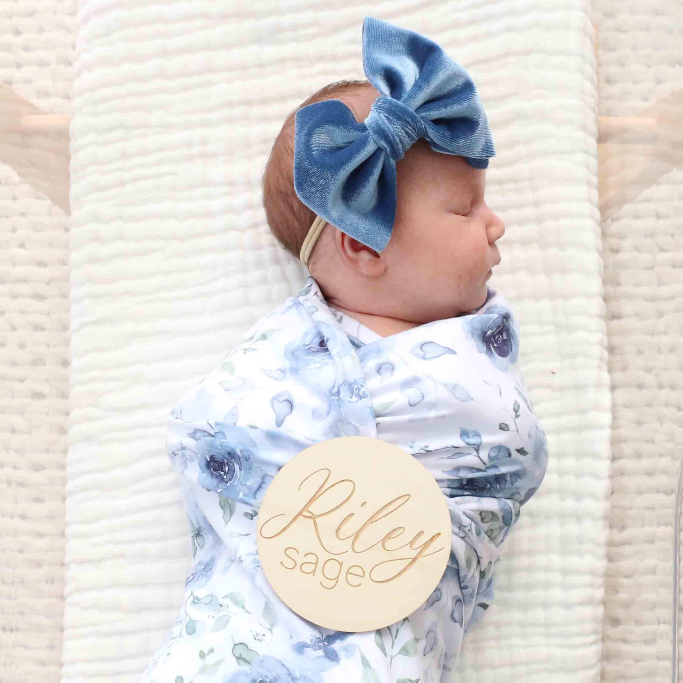 Bailey's Blue Floral Oversized Swaddle Blanket - Image 5
