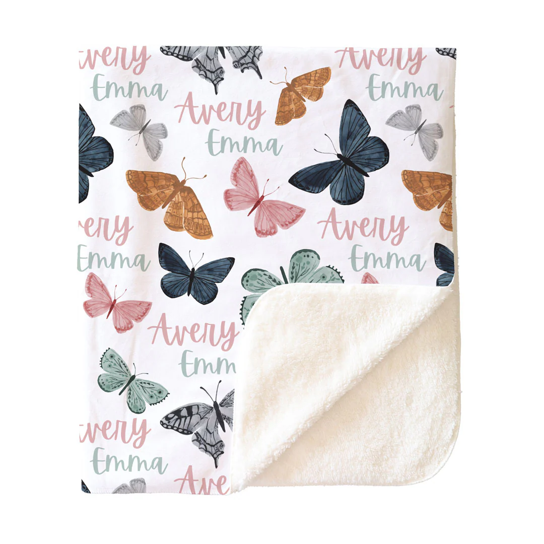 Bentley's Butterfly Personalized Kids Blanket - Image 3