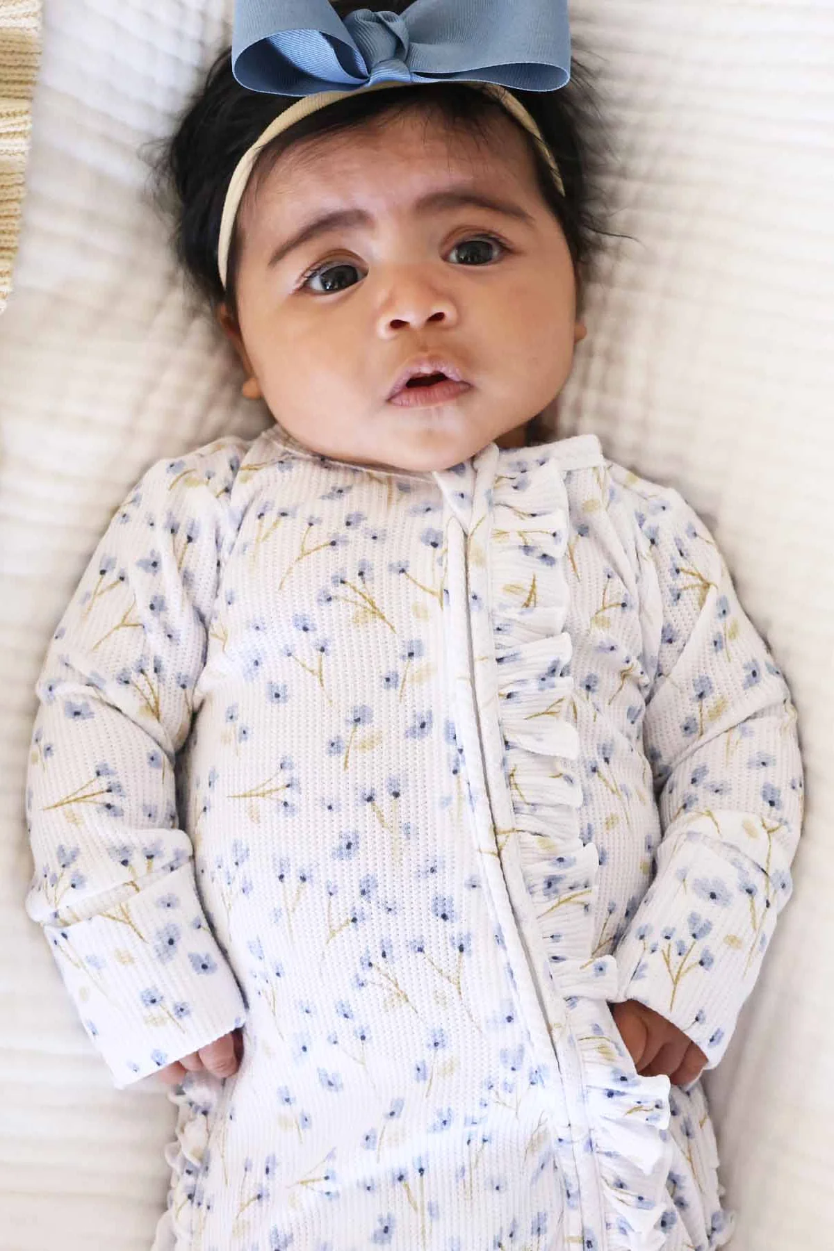 Blake's Blooms Bamboo Waffle Ruffle Zipper Footie - Image 3