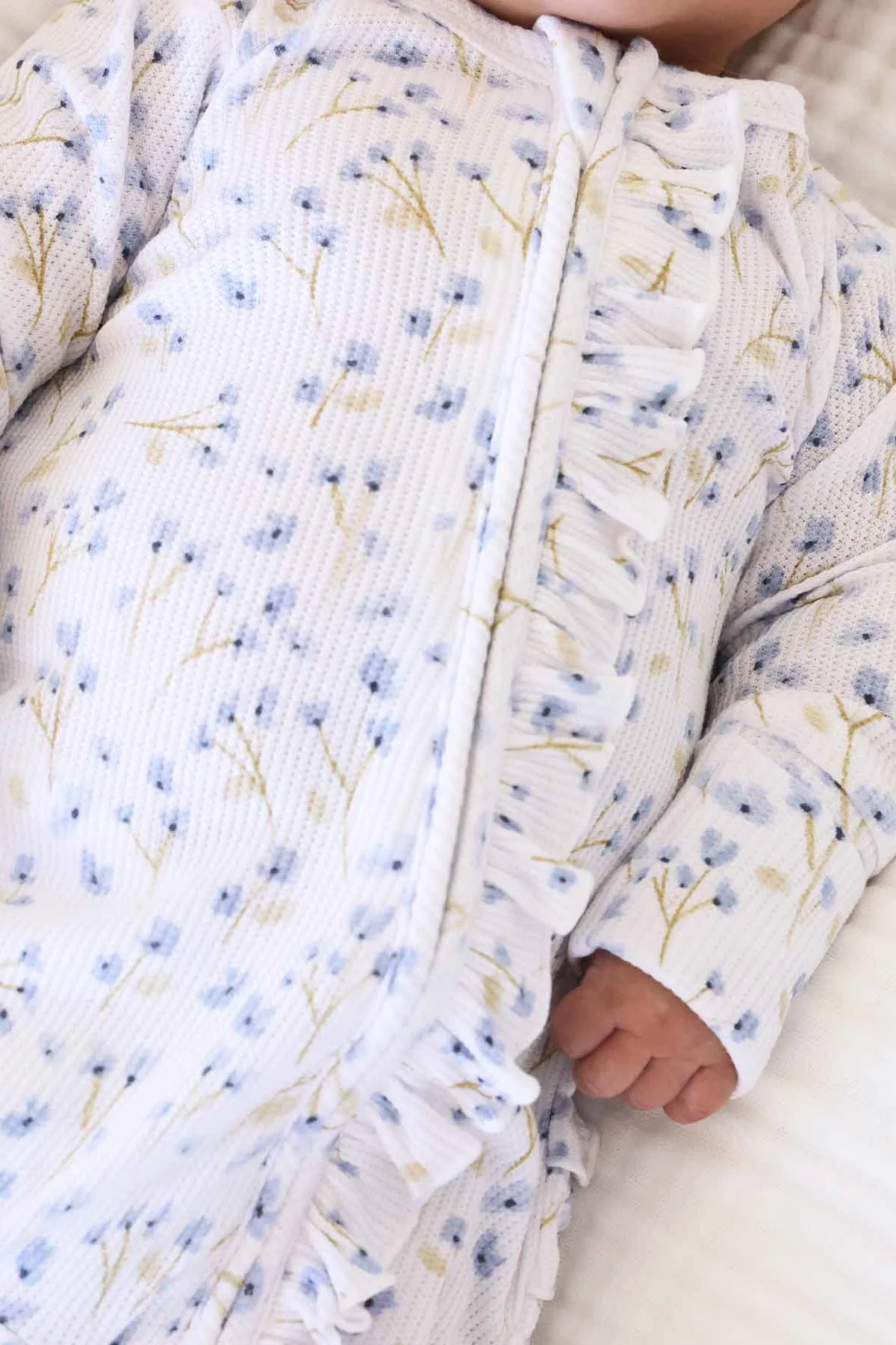 Blake's Blooms Bamboo Waffle Ruffle Zipper Footie - Image 4