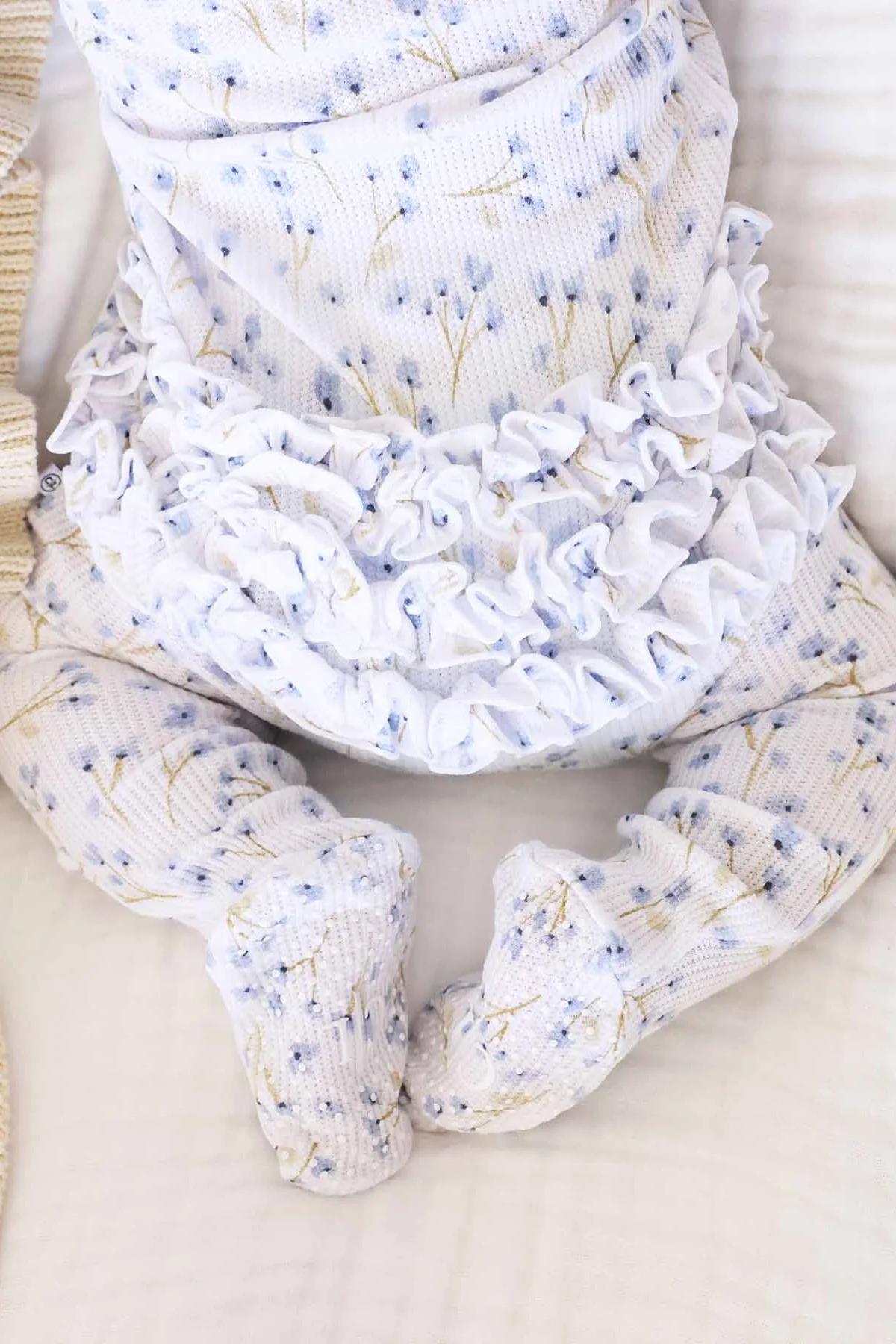 Blake's Blooms Bamboo Waffle Ruffle Zipper Footie - Image 6