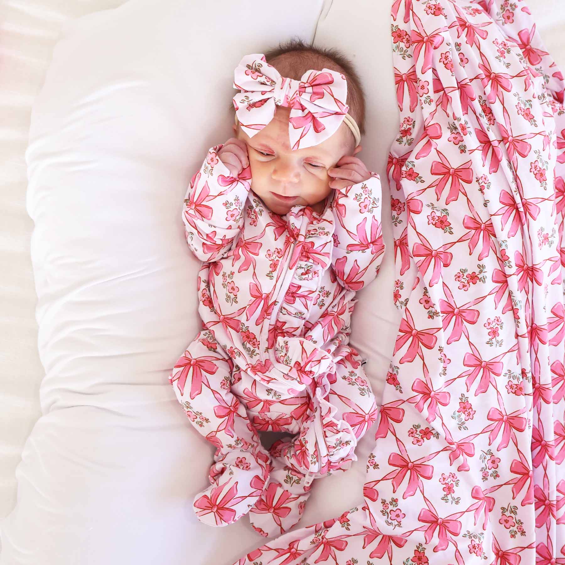 Bow Besties Ruffle Zipper Footie - Image 12