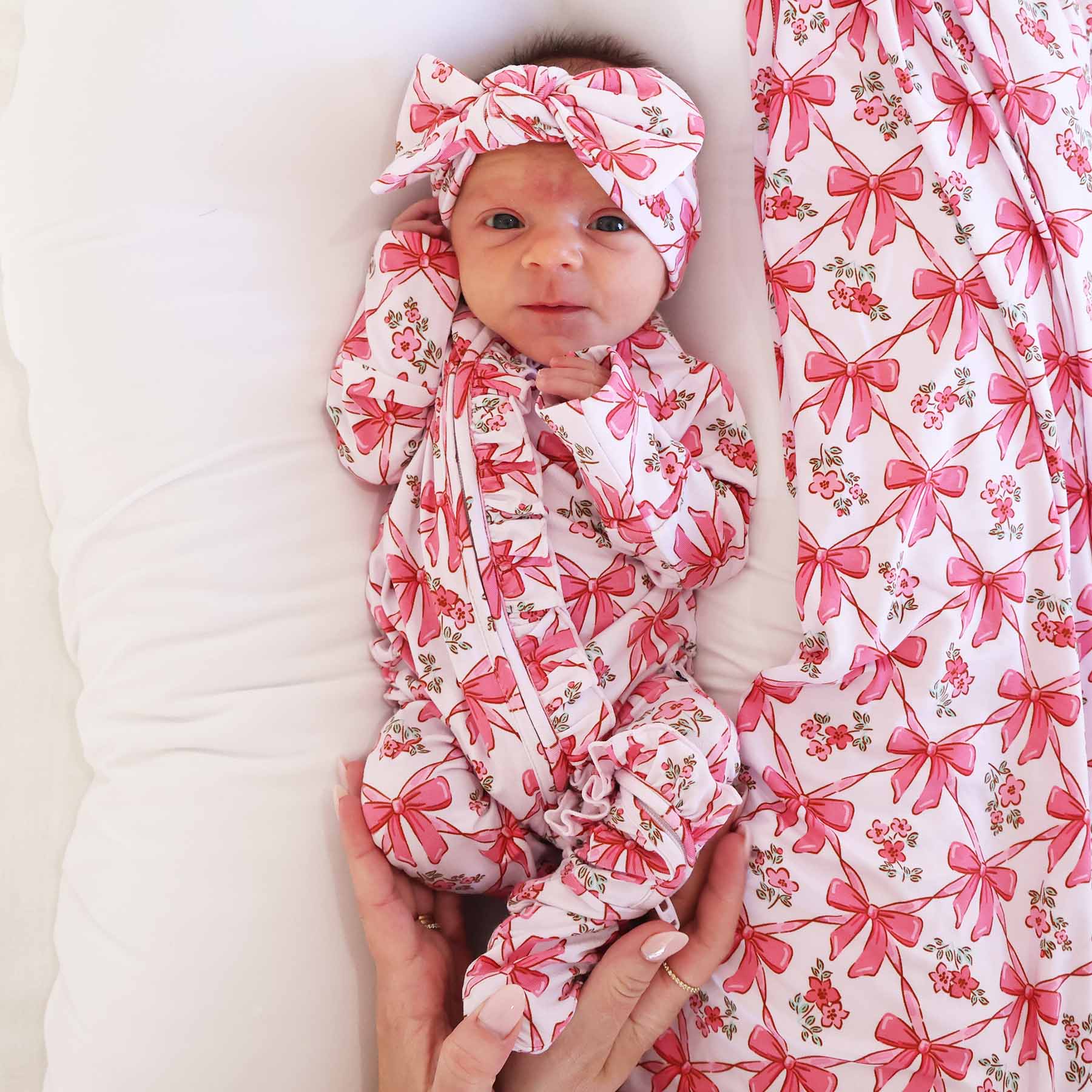 Bow Besties Ruffle Zipper Footie - Image 9