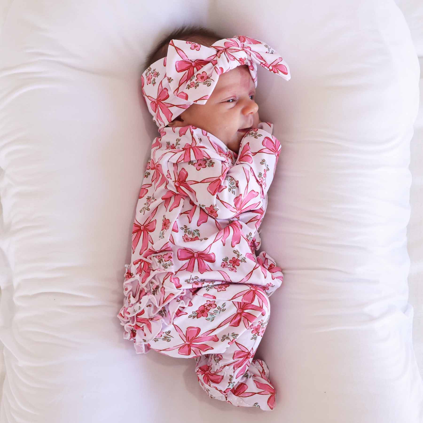 Bow Besties Ruffle Zipper Footie - Image 6