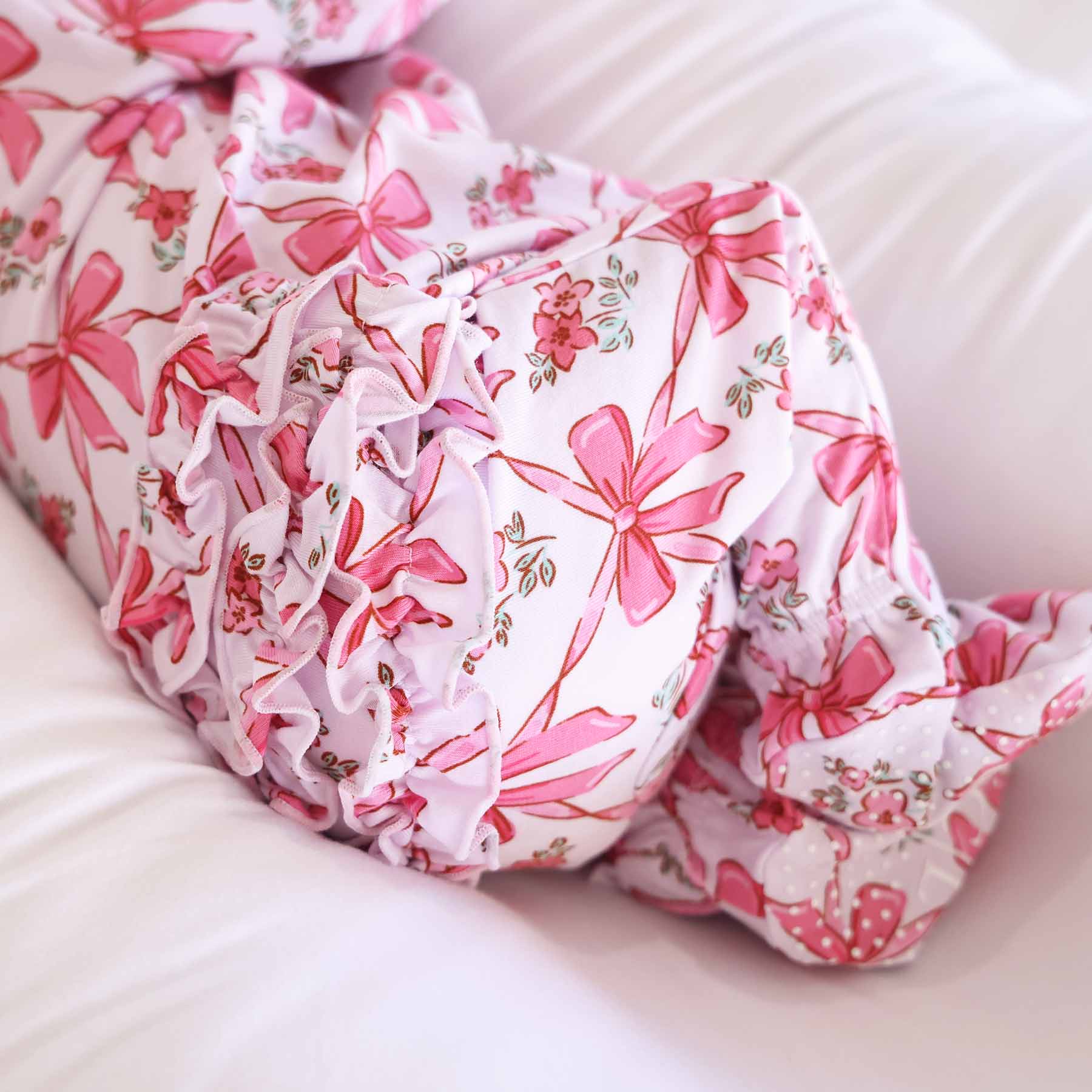 Bow Besties Ruffle Zipper Footie - Image 10