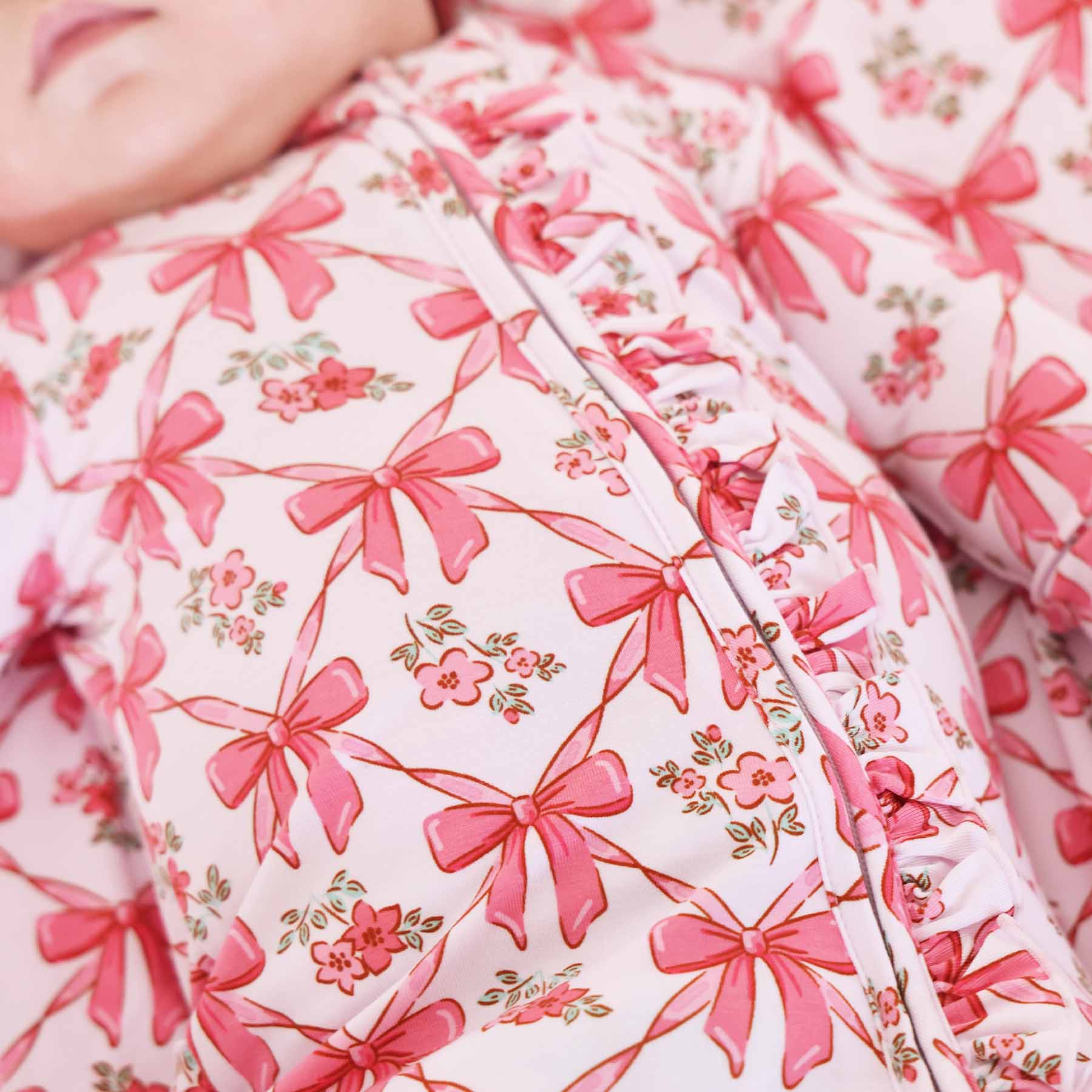 Bow Besties Ruffle Zipper Footie - Image 11