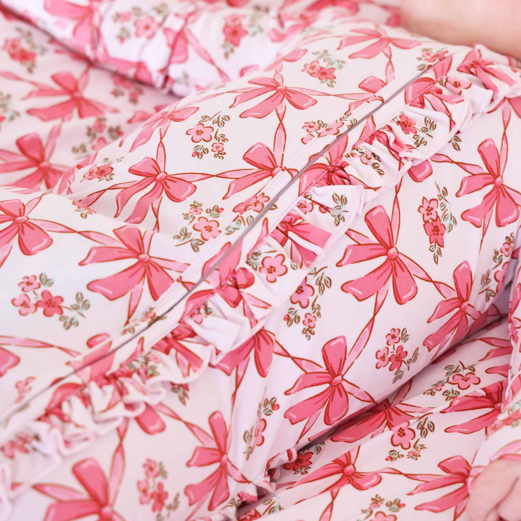 Bow Besties Ruffle Zipper Footie - Image 7