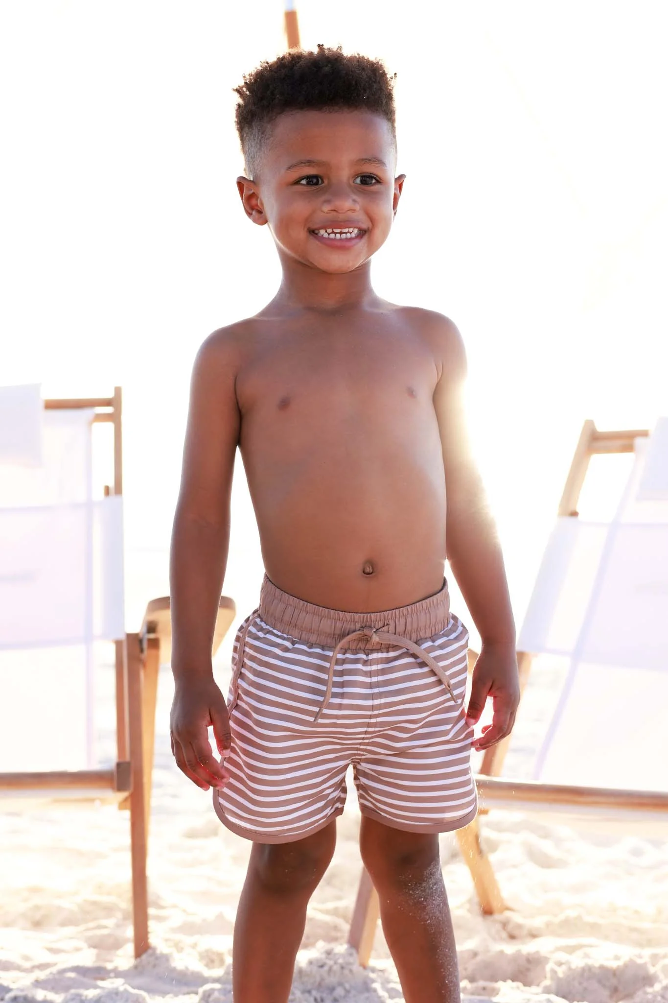 Boy's Swim Trunks | Sandy Stripes - Image 5