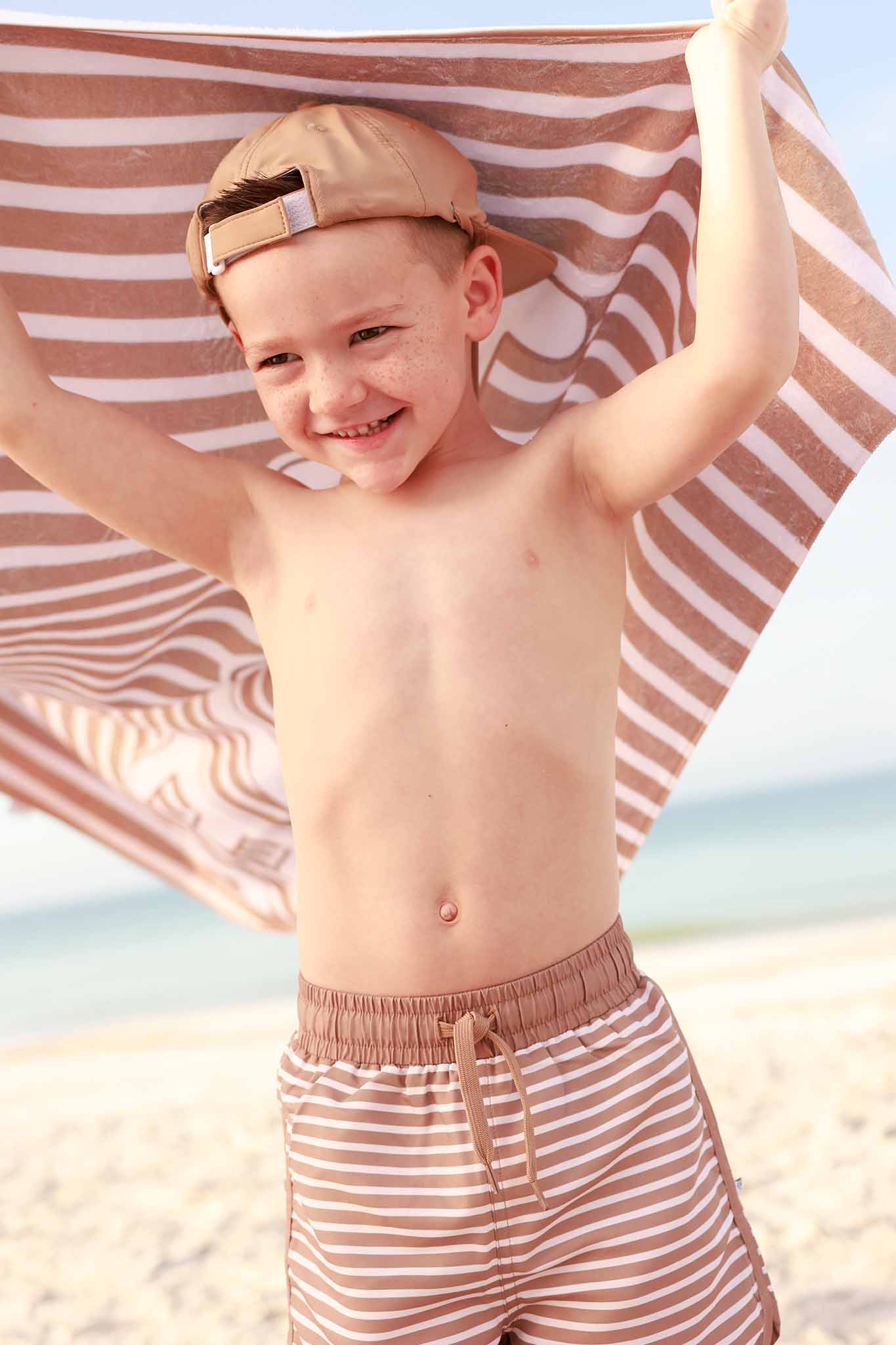Boy's Swim Trunks | Sandy Stripes - Image 7