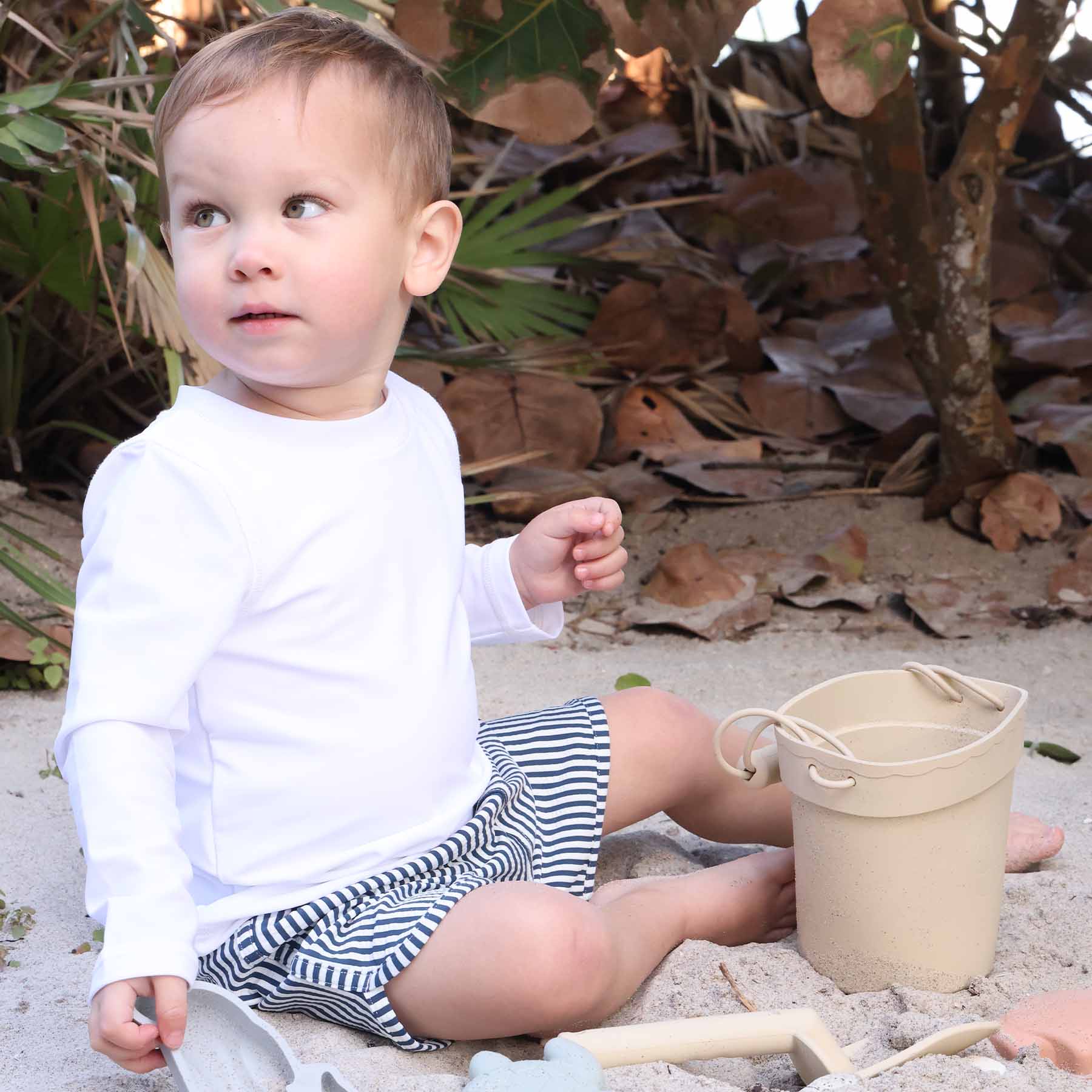 Boy's Swim Trunks | Seersucker Navy - Image 4