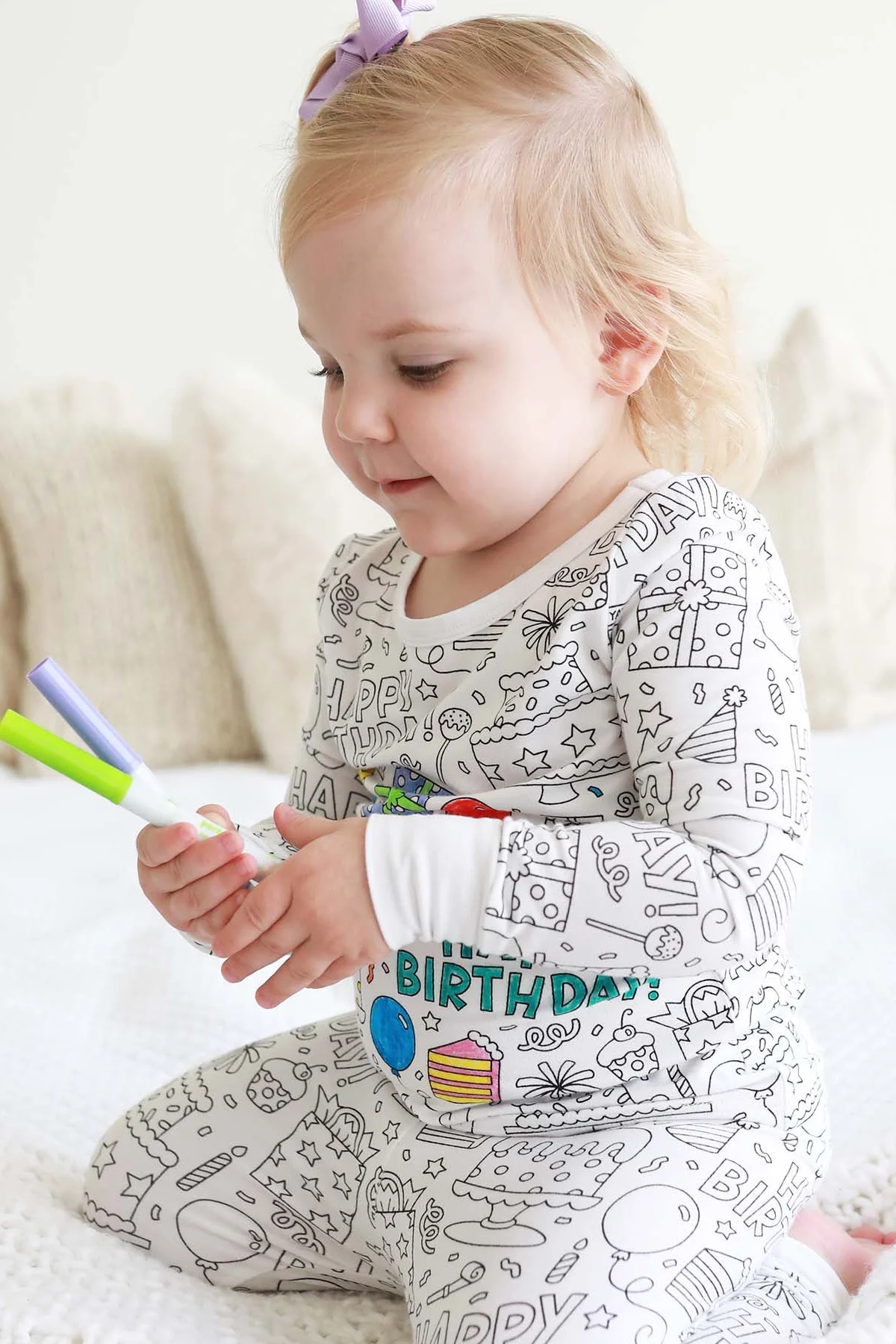 Colorable Two Piece Pajama Set | Birthday Celebration - Image 5