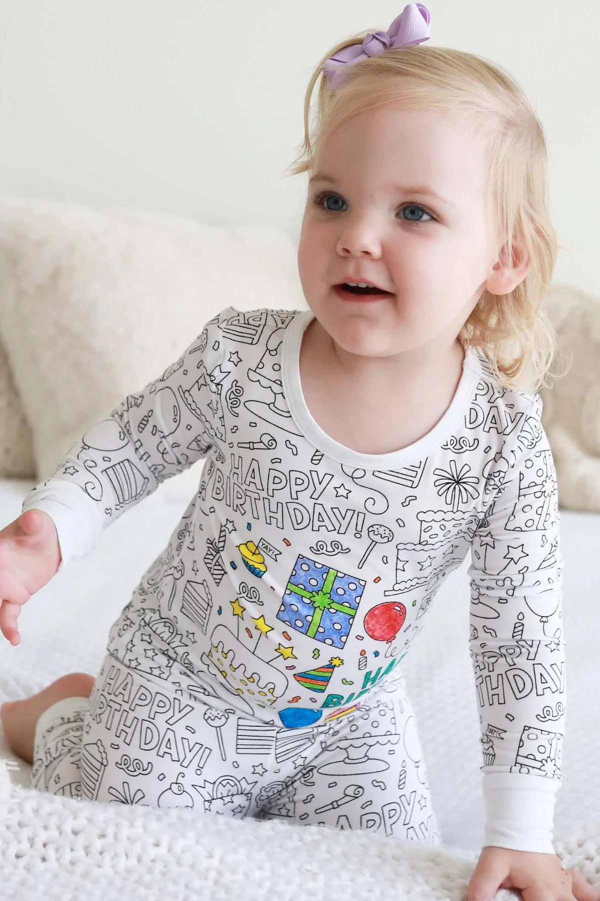 Colorable Two Piece Pajama Set | Birthday Celebration - Image 8