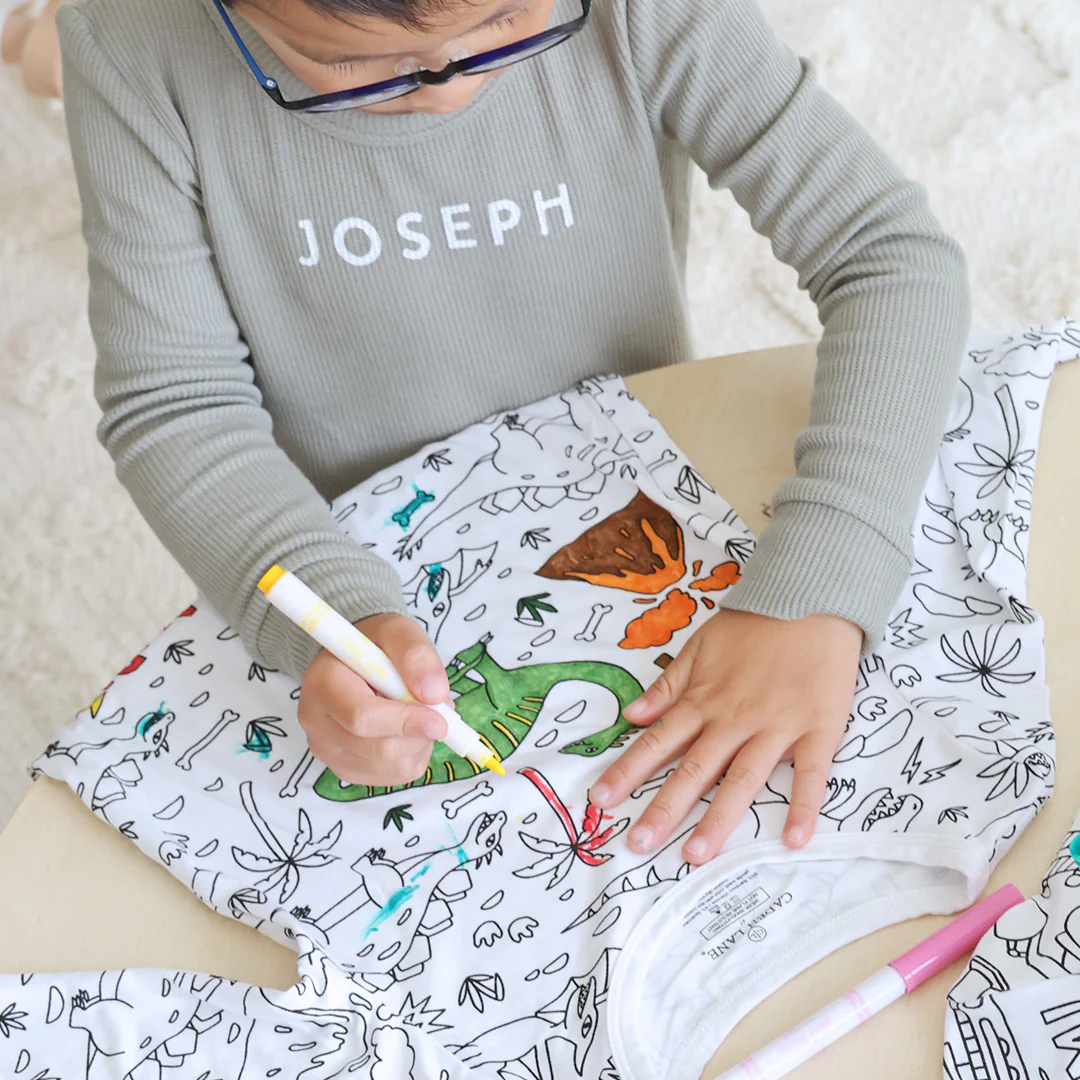 Colorable Two Piece Pajama Set | Jurassic Playground - Image 3