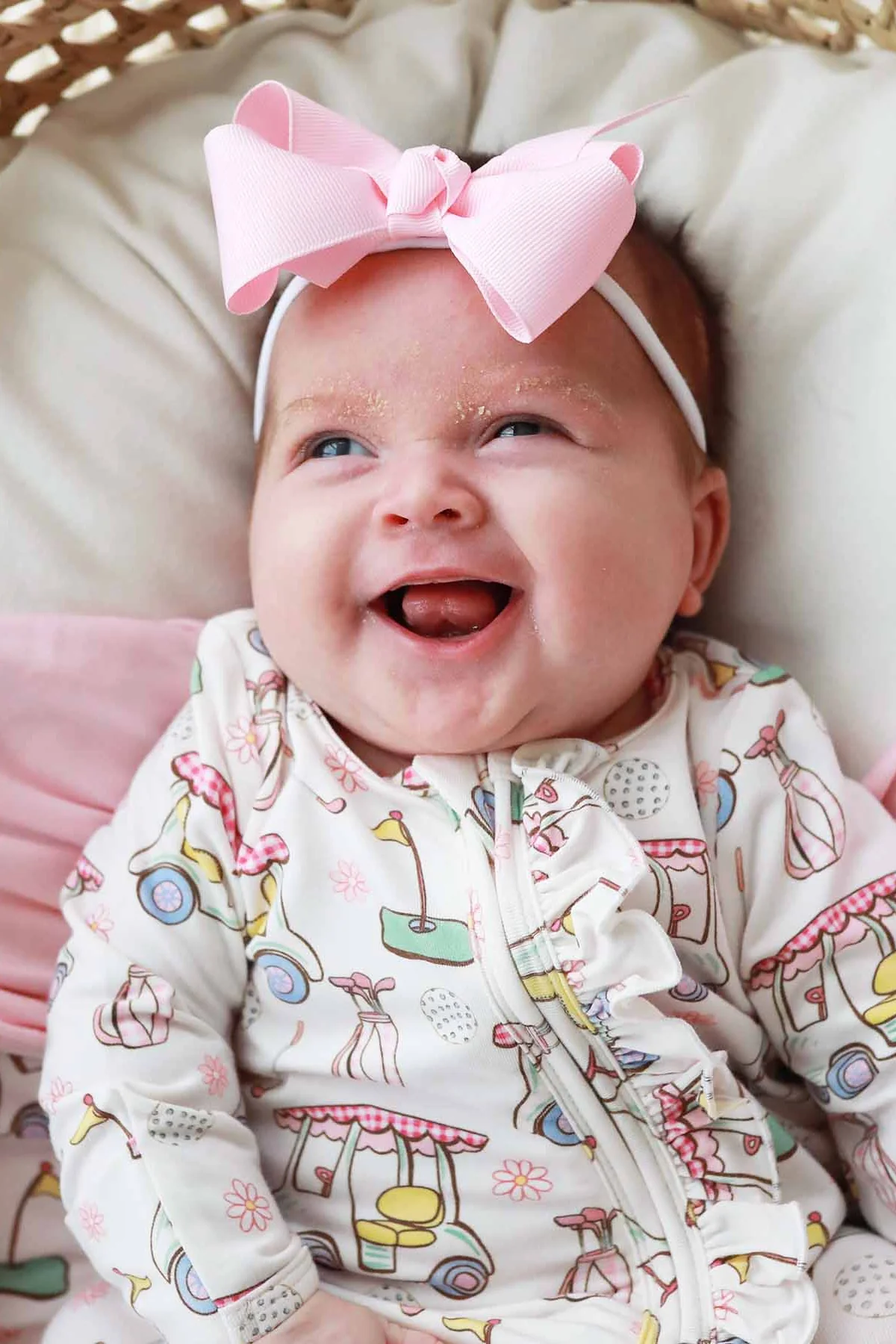 Country Club Cuties Ruffle Zipper Footie | Pink - Image 6