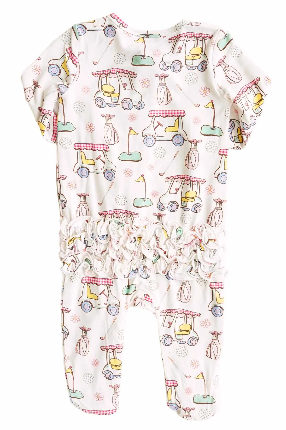 Country Club Cuties Ruffle Zipper Footie | Pink - Image 7