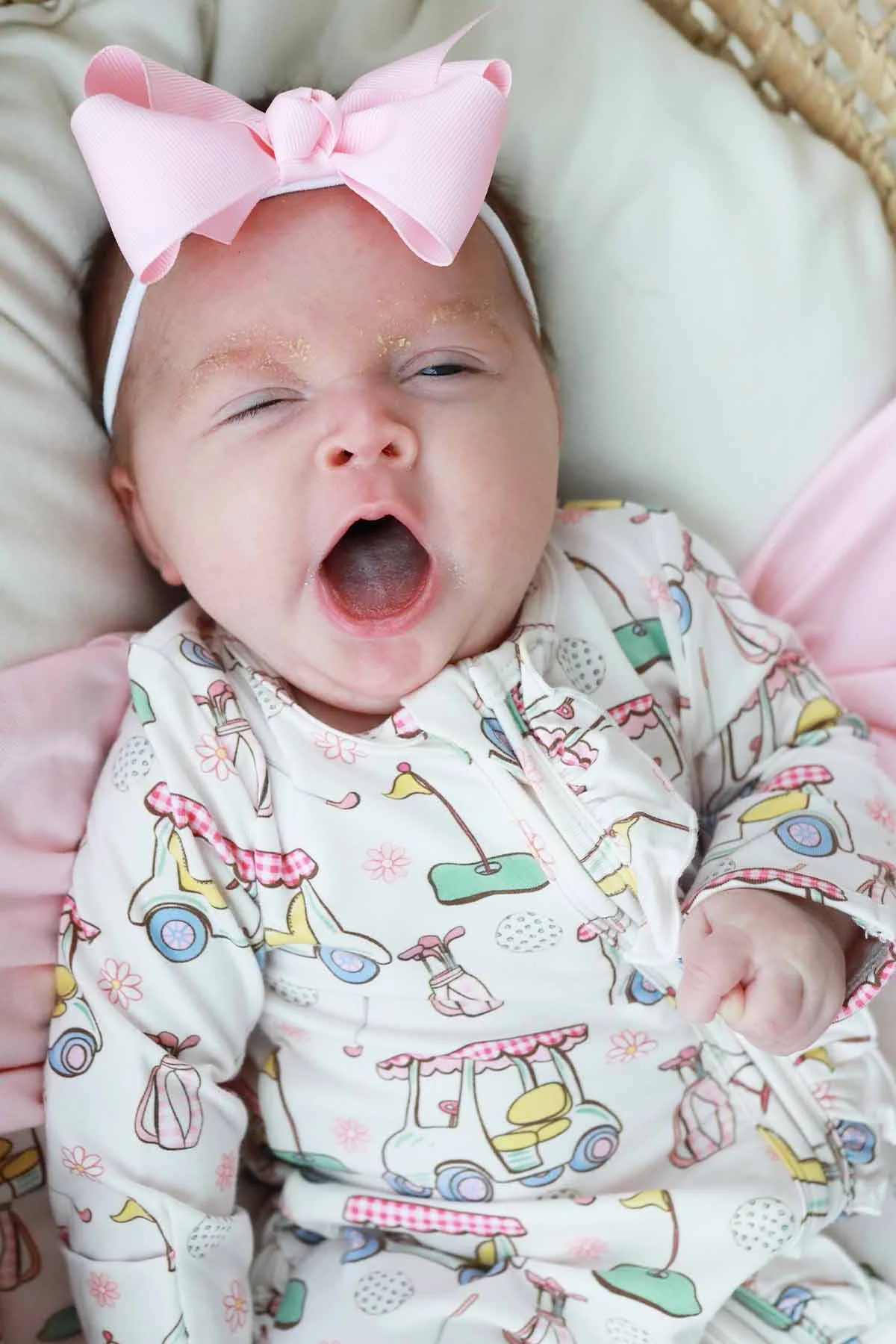 Country Club Cuties Ruffle Zipper Footie | Pink - Image 8