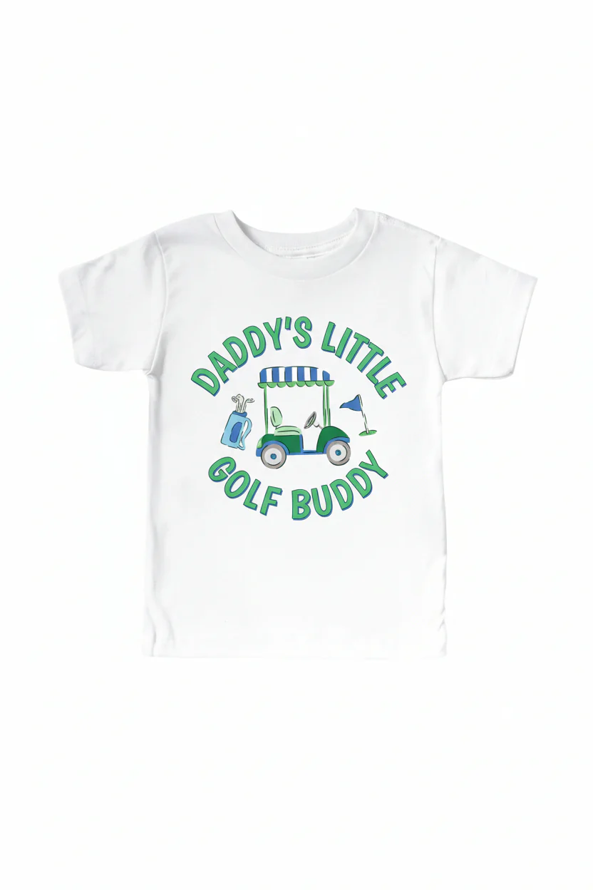 Daddy's Little Golf Buddy Kids Graphic Tee | White - Image 3