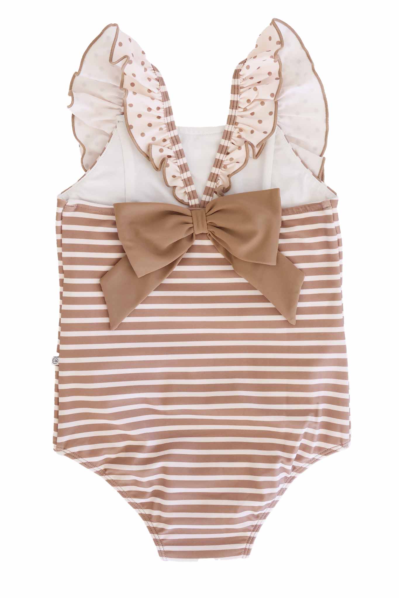 Double Ruffle Bow Back One Piece | Sandy Stripes - Image 10