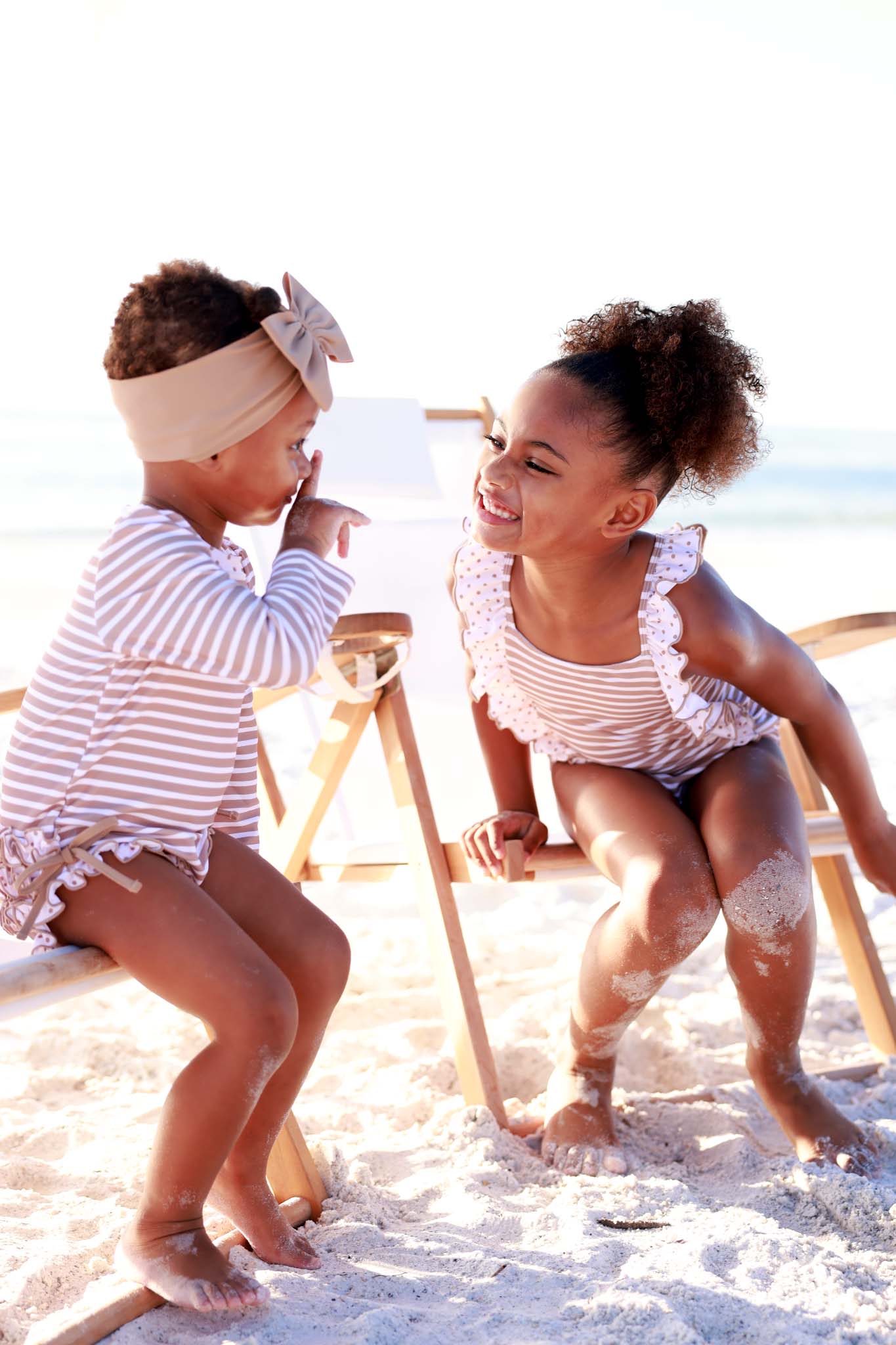 Double Ruffle Bow Back One Piece | Sandy Stripes - Image 17