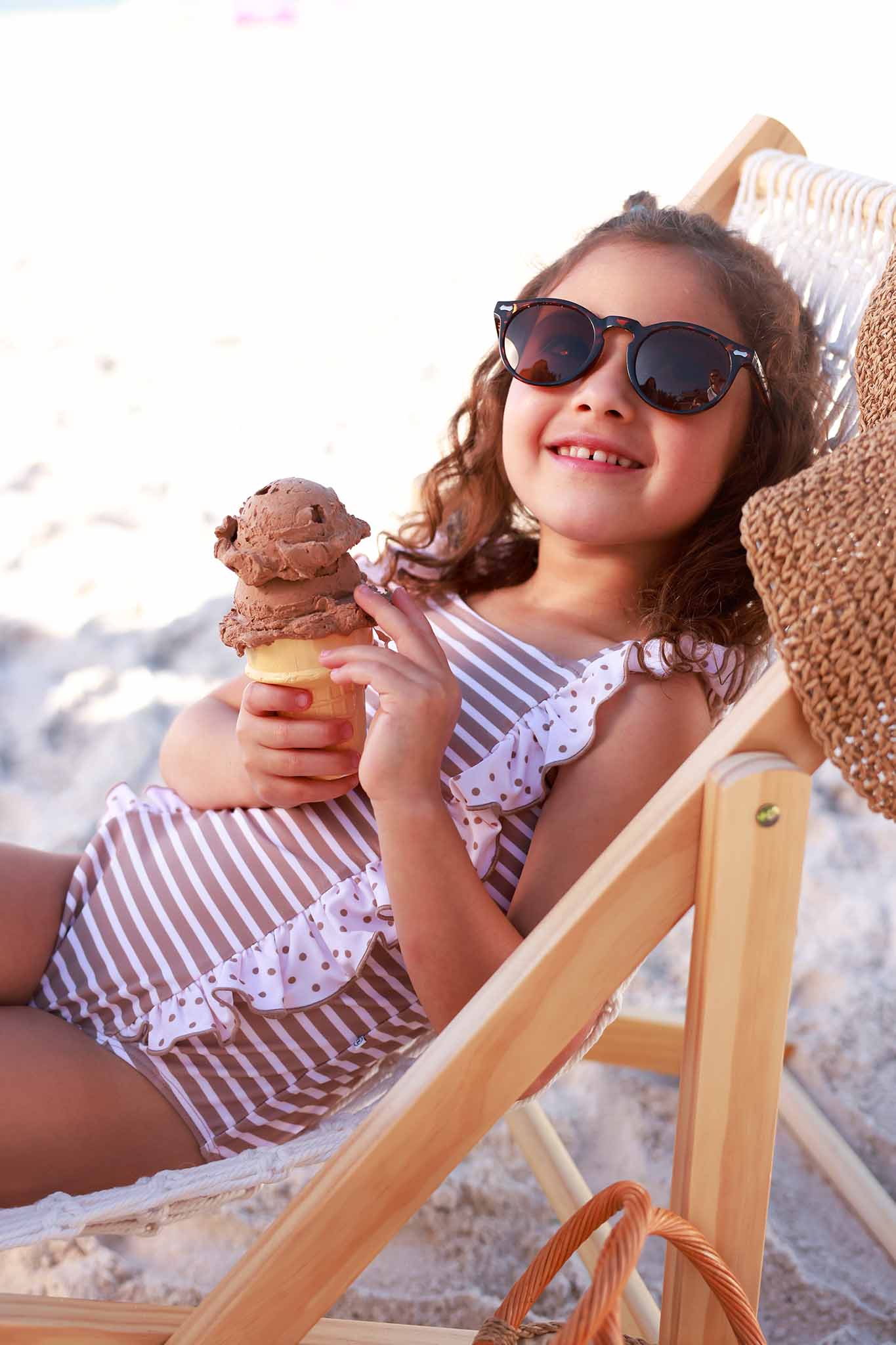 Double Ruffle Bow Back One Piece | Sandy Stripes - Image 21