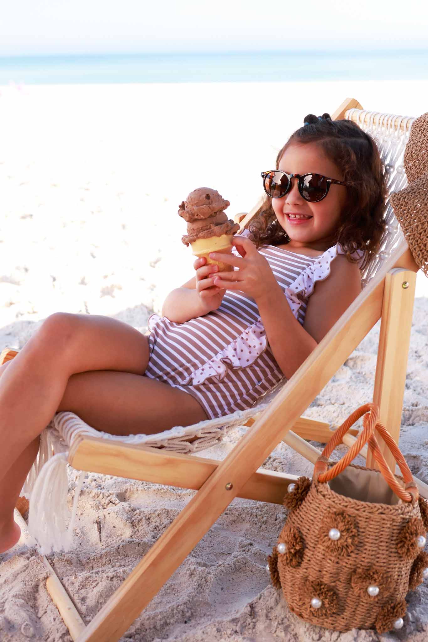 Double Ruffle Bow Back One Piece | Sandy Stripes - Image 26