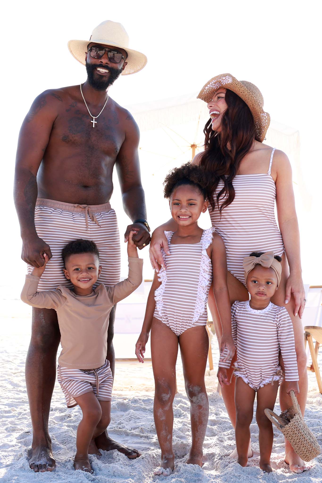 Double Ruffle Bow Back One Piece | Sandy Stripes - Image 9