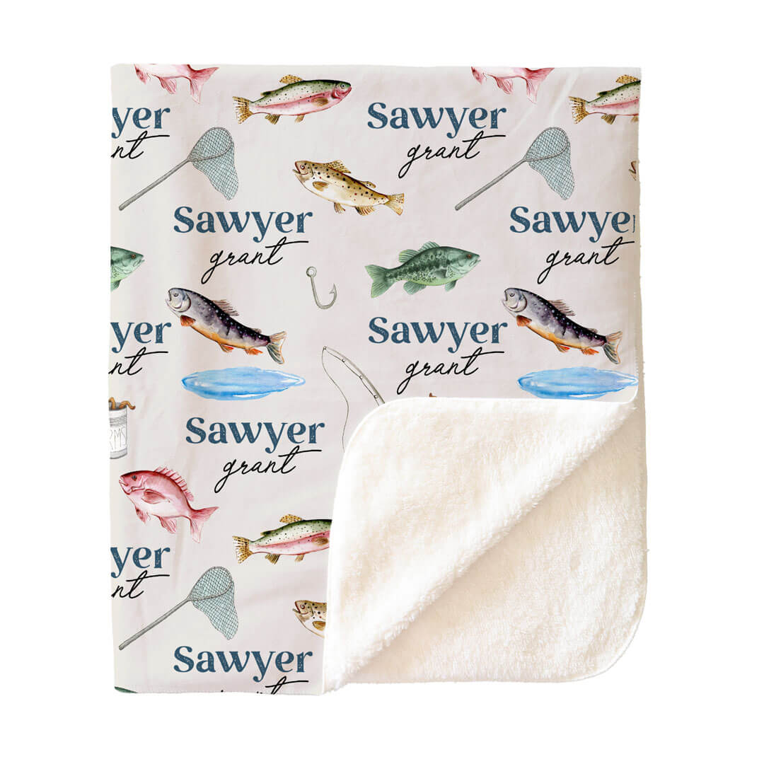 Gone Fishing | Personalized Kids Blanket - Image 3