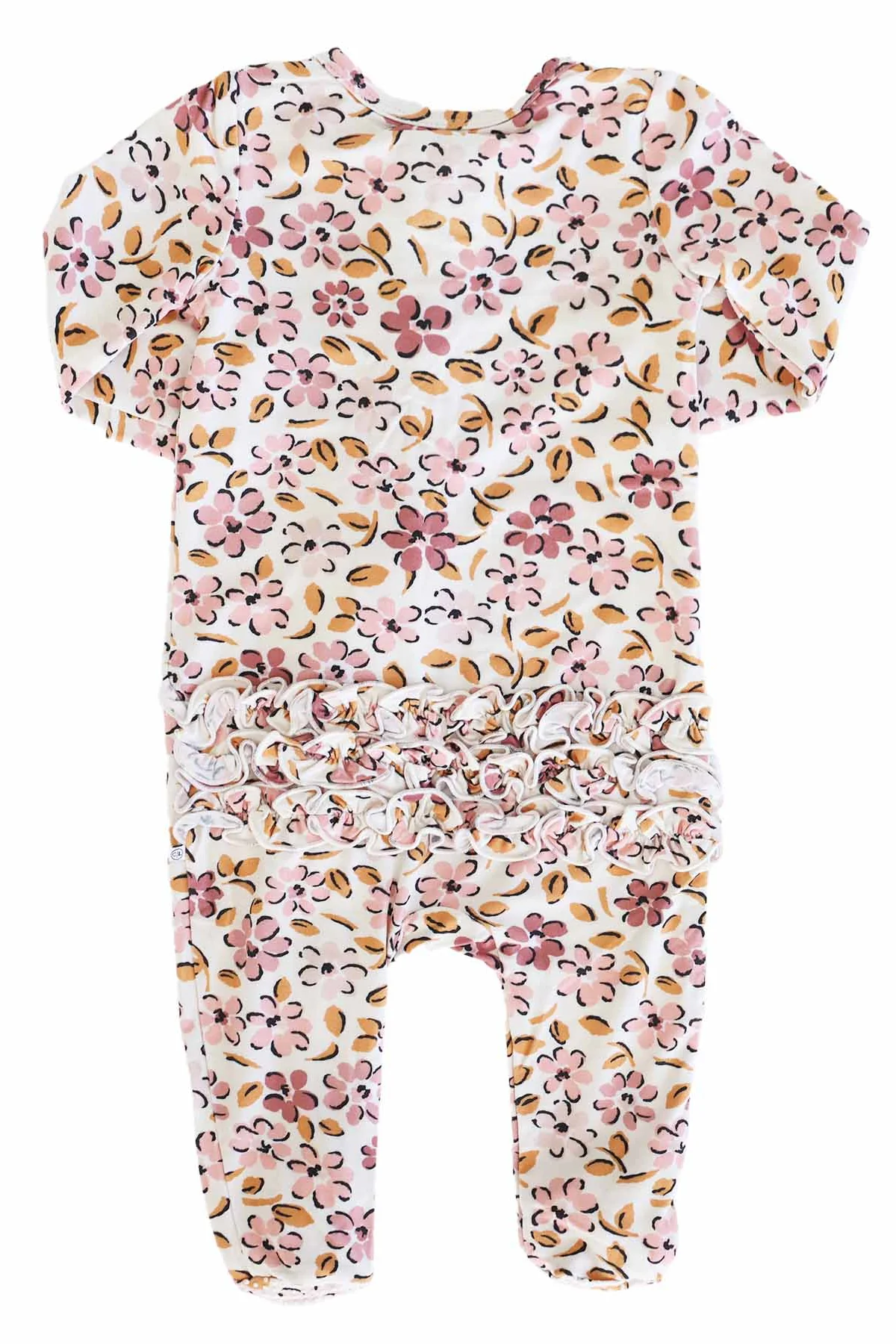 Mauvelous Meadow Ruffle Zipper Footie - Image 4