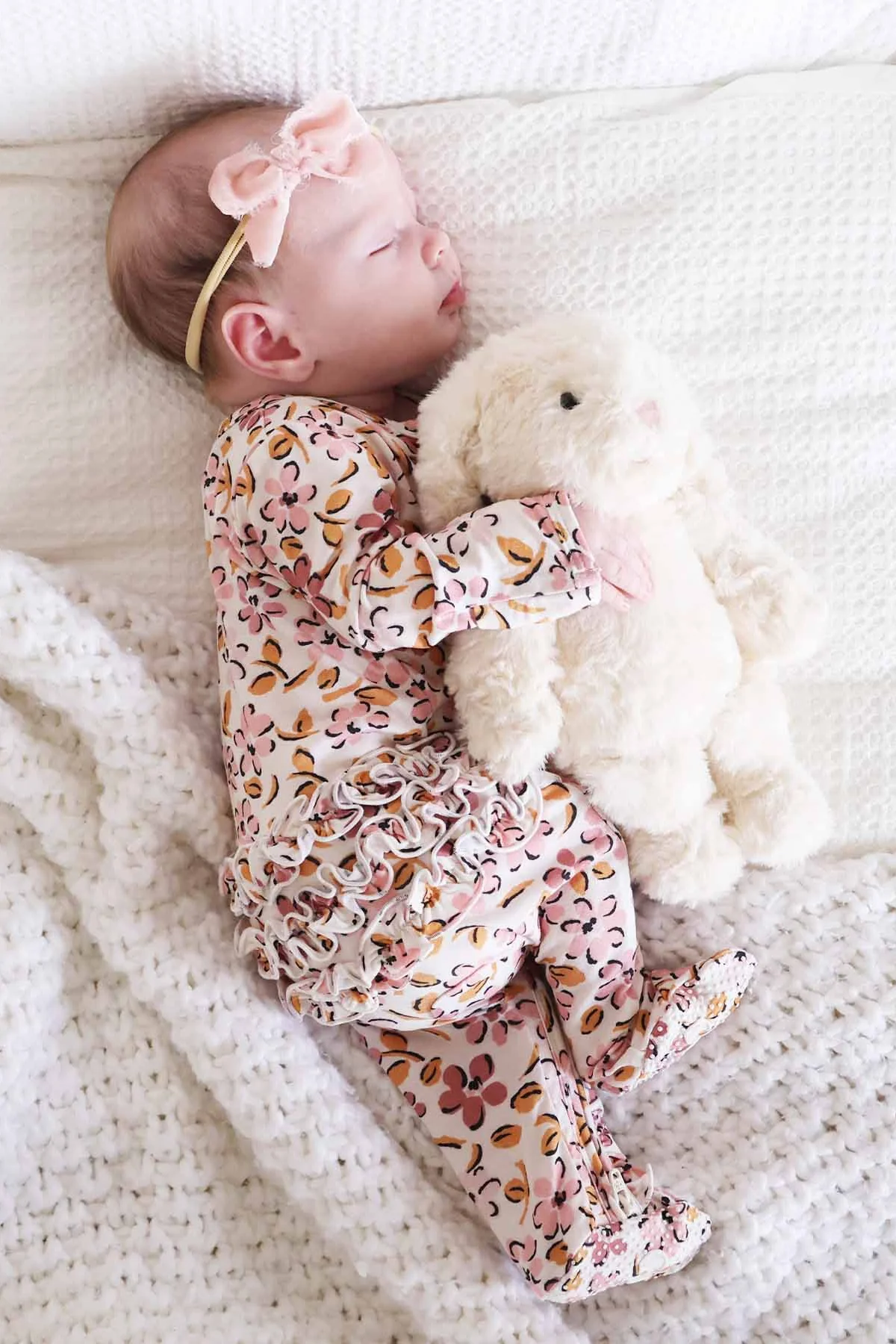 Mauvelous Meadow Ruffle Zipper Footie - Image 5