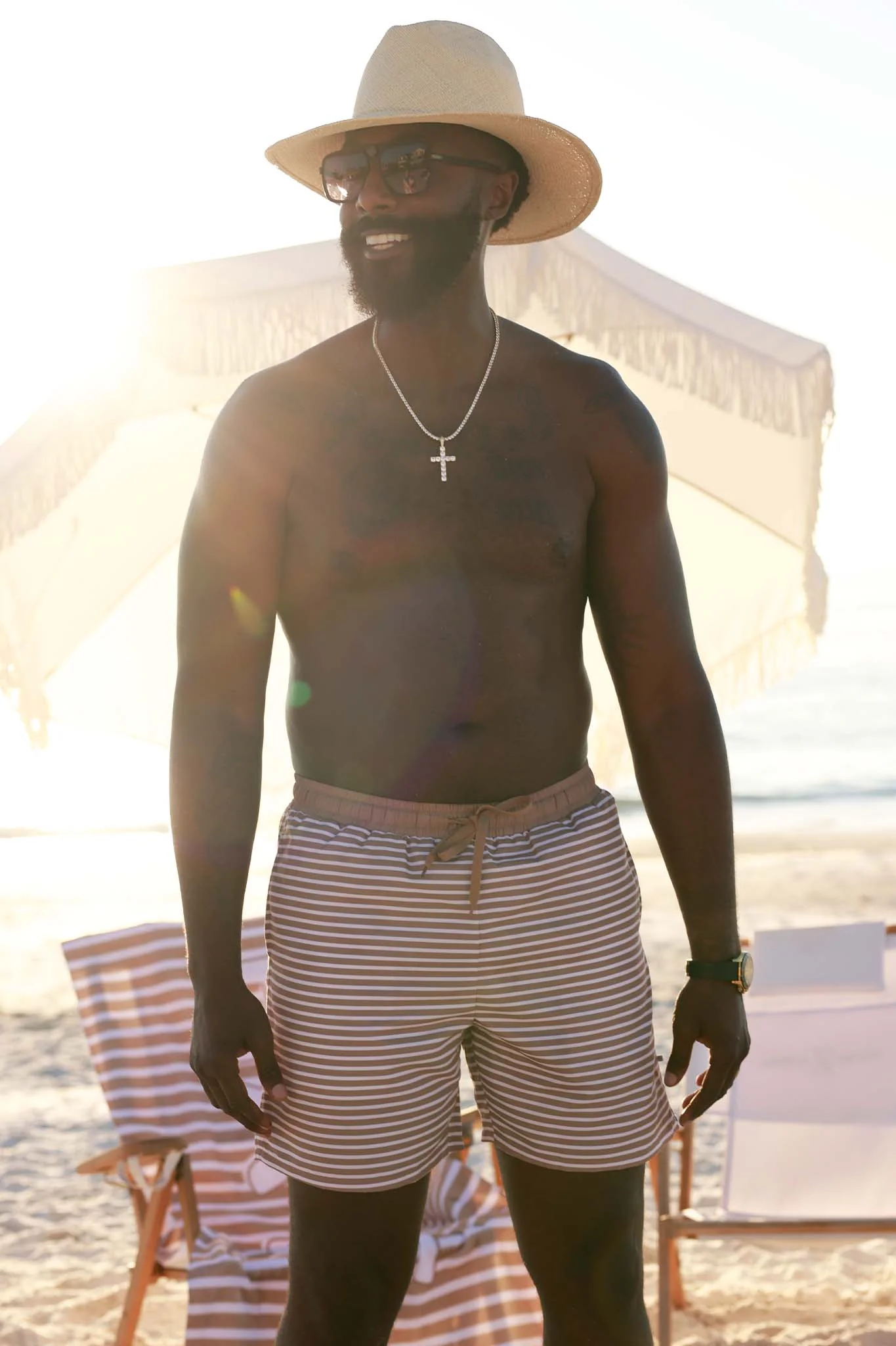 Men's Swim Trunks | Sandy Stripes - Image 3