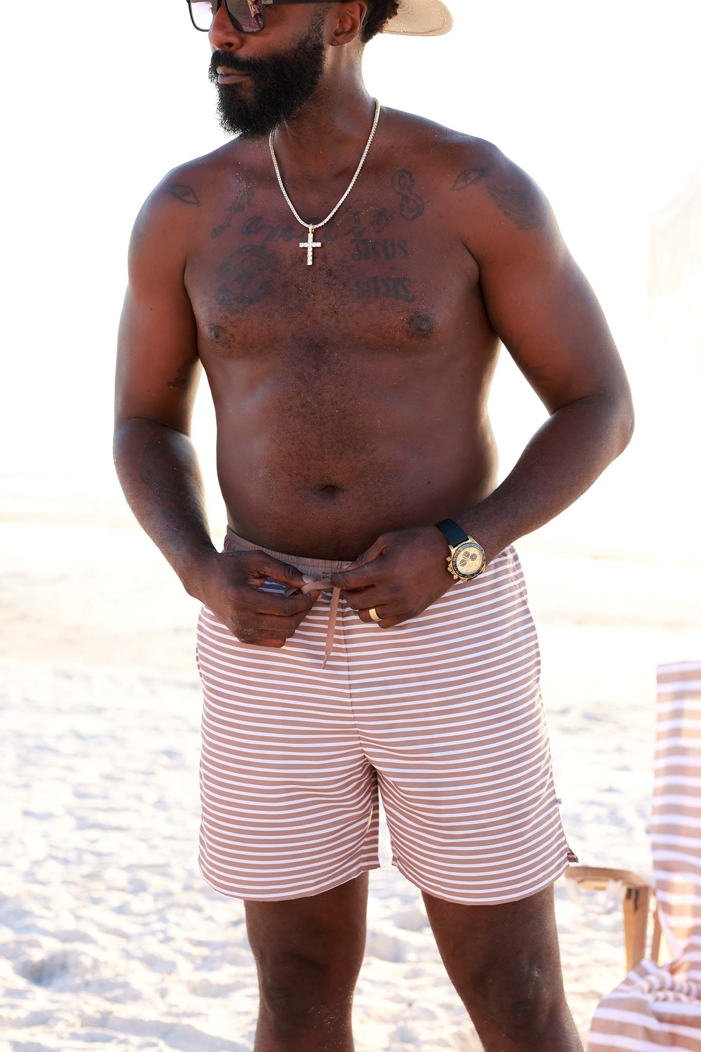 Men's Swim Trunks | Sandy Stripes - Image 9