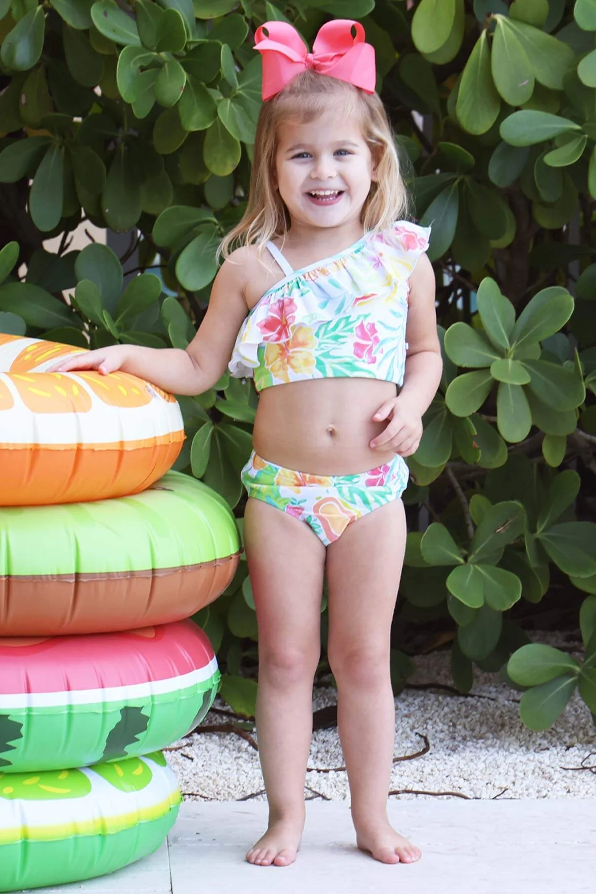 One Shoulder Ruffle Bikini | Tropical Paradise - Image 10