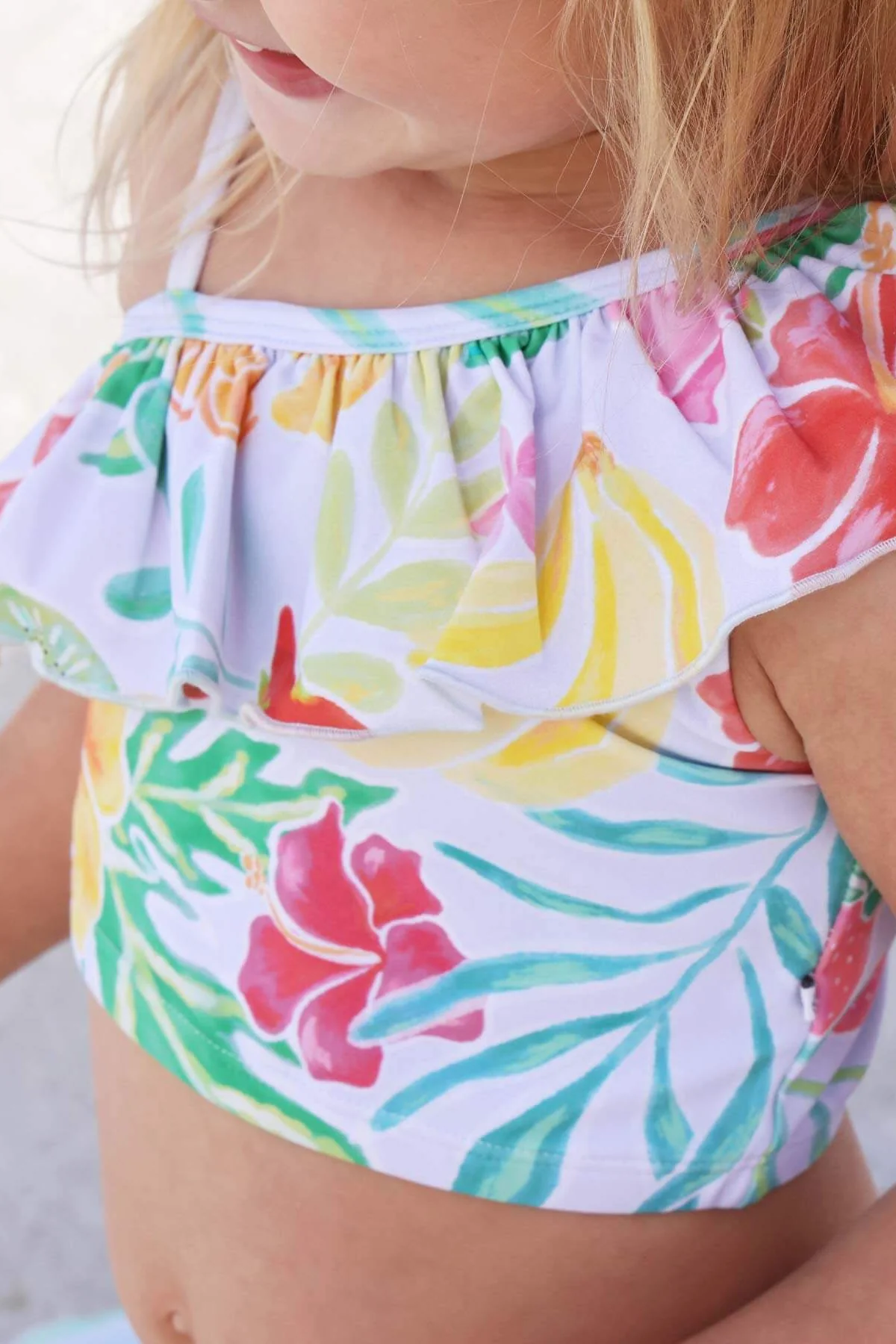 One Shoulder Ruffle Bikini | Tropical Paradise - Image 3