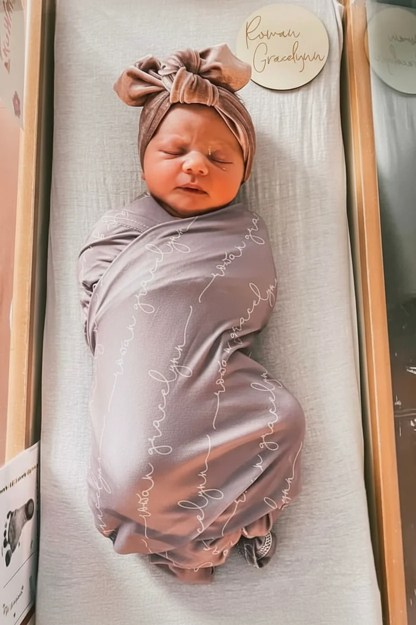 Personalized Baby Name Swaddle Blanket - Image 24