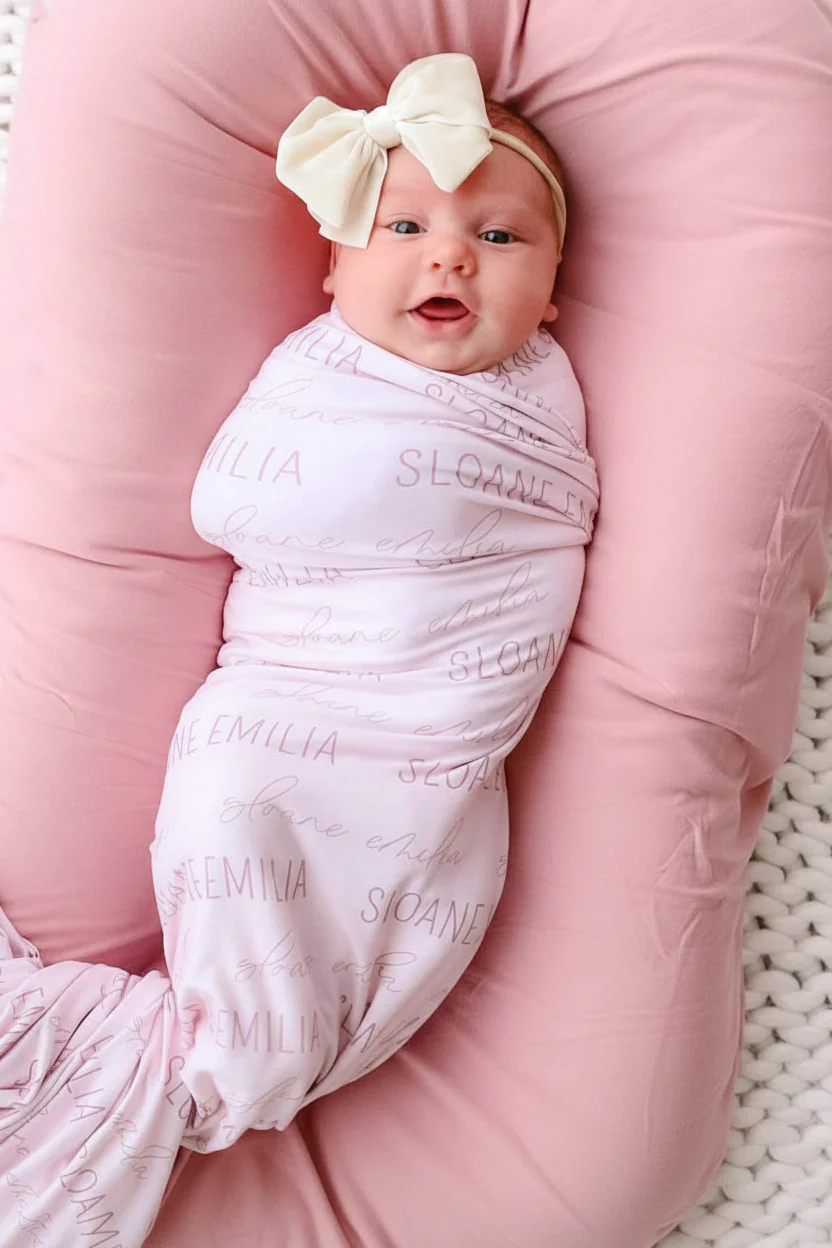 Personalized Baby Name Swaddle Blanket - Image 5