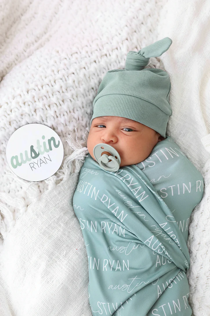 Personalized Baby Name Swaddle Blanket | Dusty Hues - Image 10