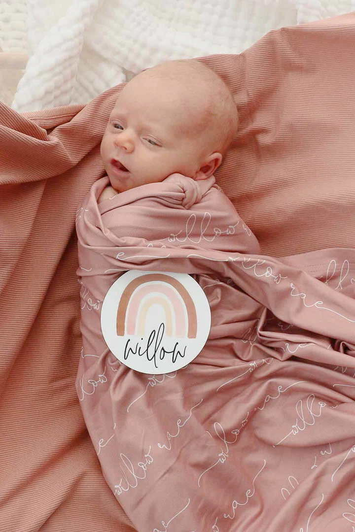 Personalized Baby Name Swaddle Blanket | Dusty Hues - Image 20