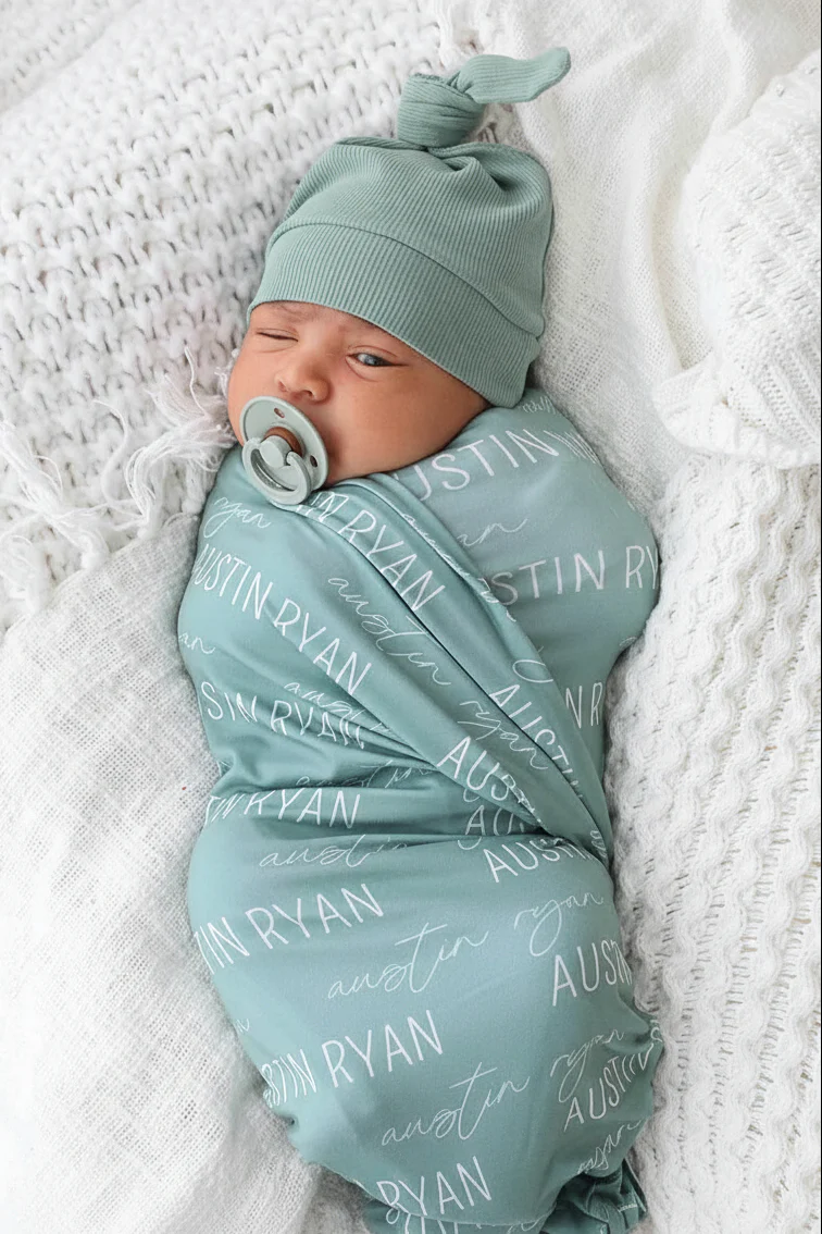 Personalized Baby Name Swaddle Blanket | Dusty Hues - Image 9