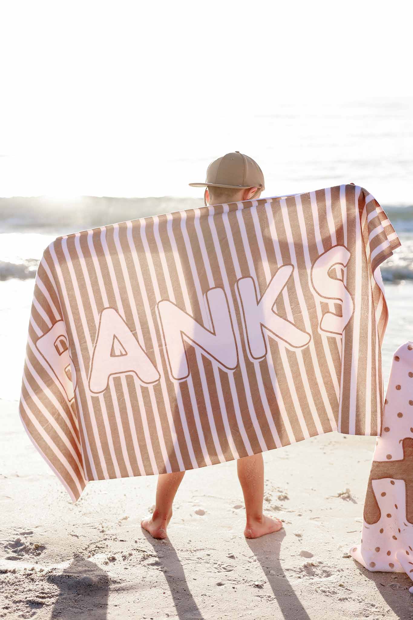 Sandy Stripes Personalized Kids Beach Towel - Image 4