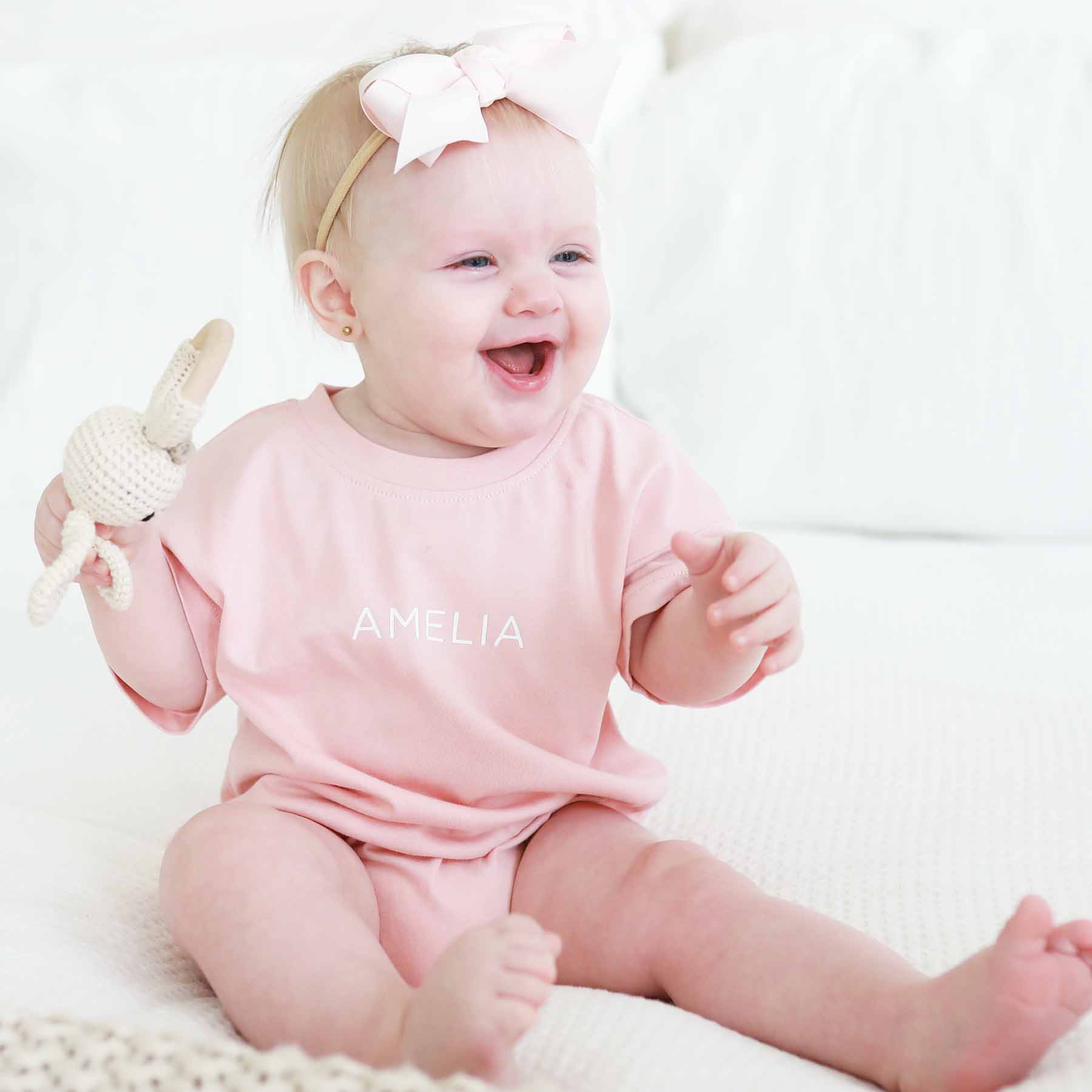 Personalized Short Sleeve Bubble Romper | Sweet & Sassy - Image 9