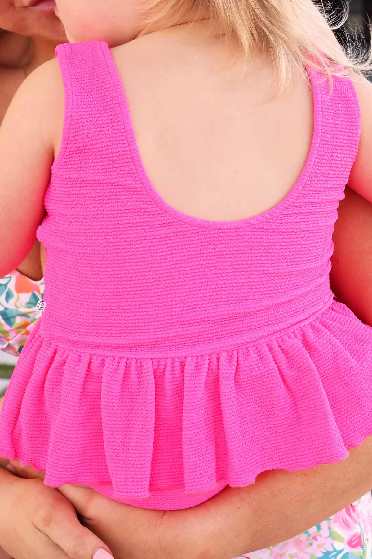 Crinkle One-Piece with Skirt | Neon Pink - Image 3