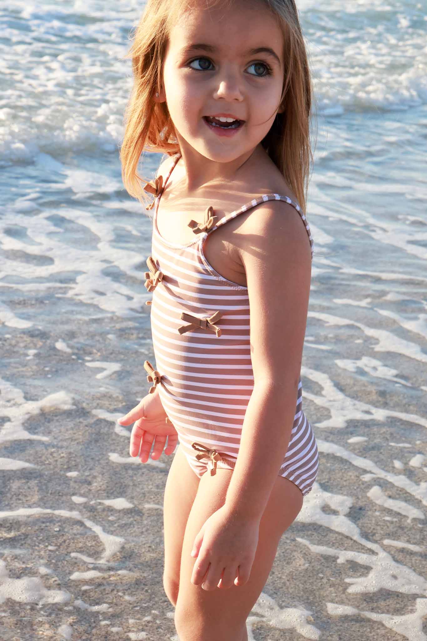 Tiny Bows One Piece | Sandy Stripes - Image 12