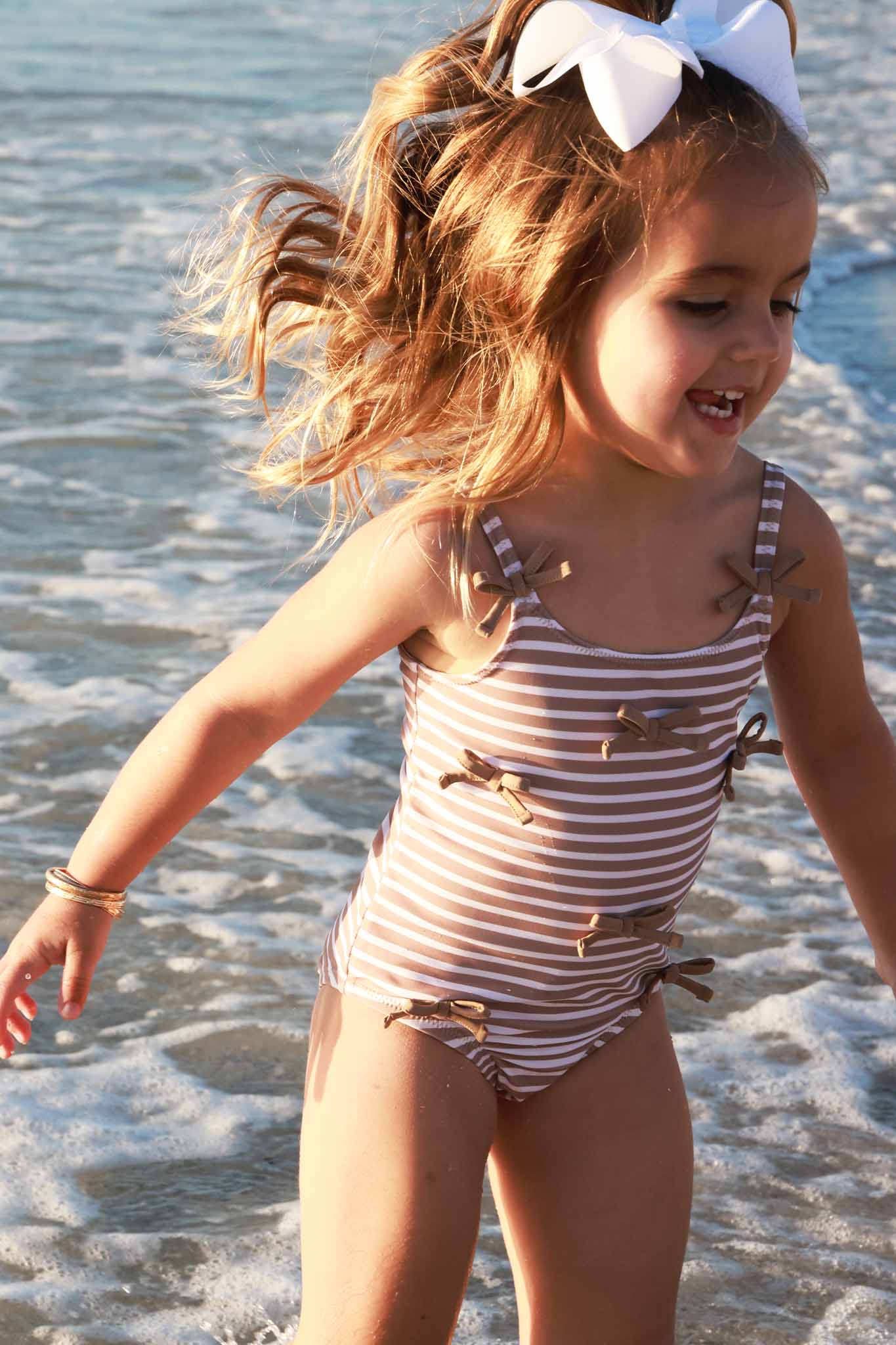 Tiny Bows One Piece | Sandy Stripes - Image 14