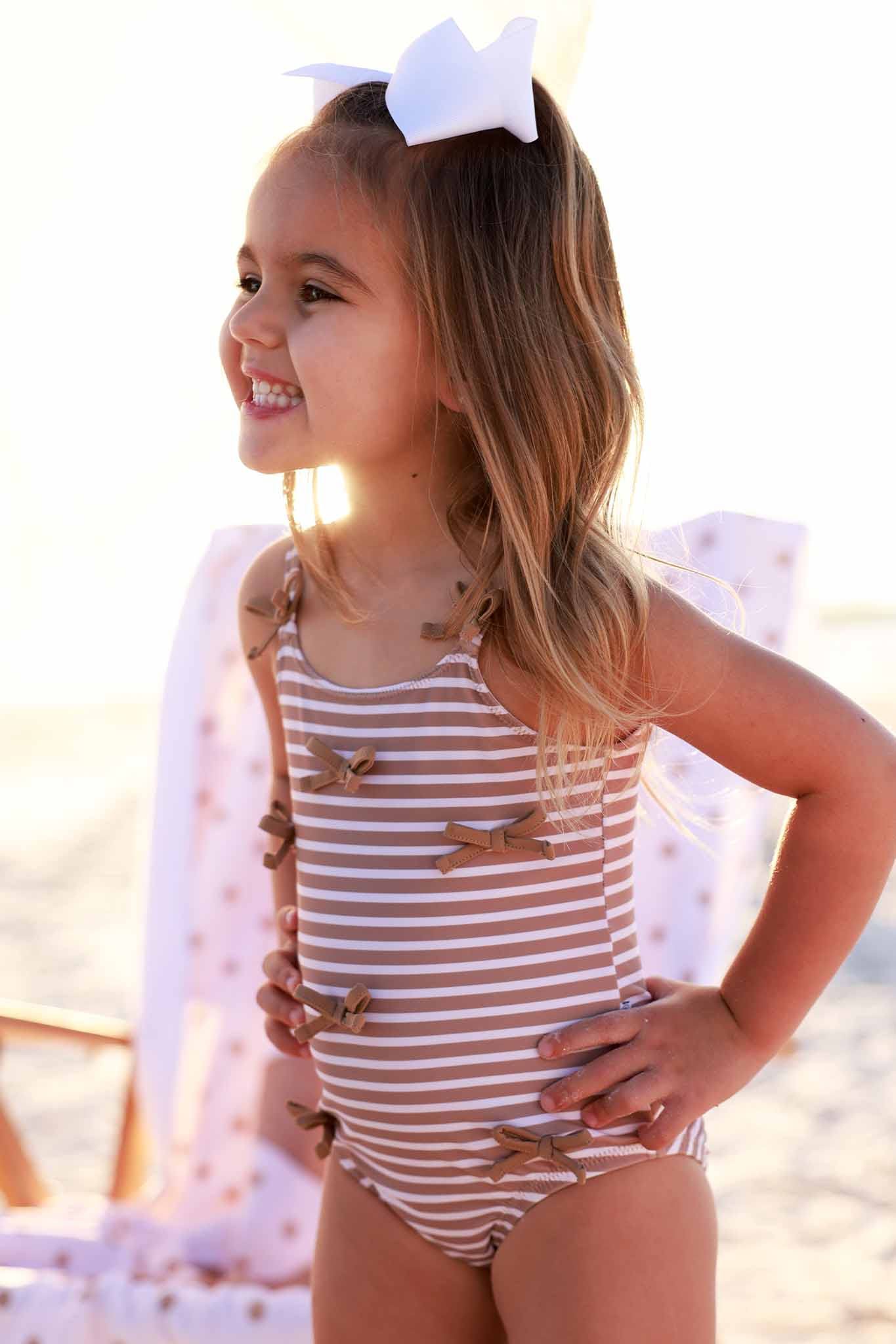 Tiny Bows One Piece | Sandy Stripes - Image 8