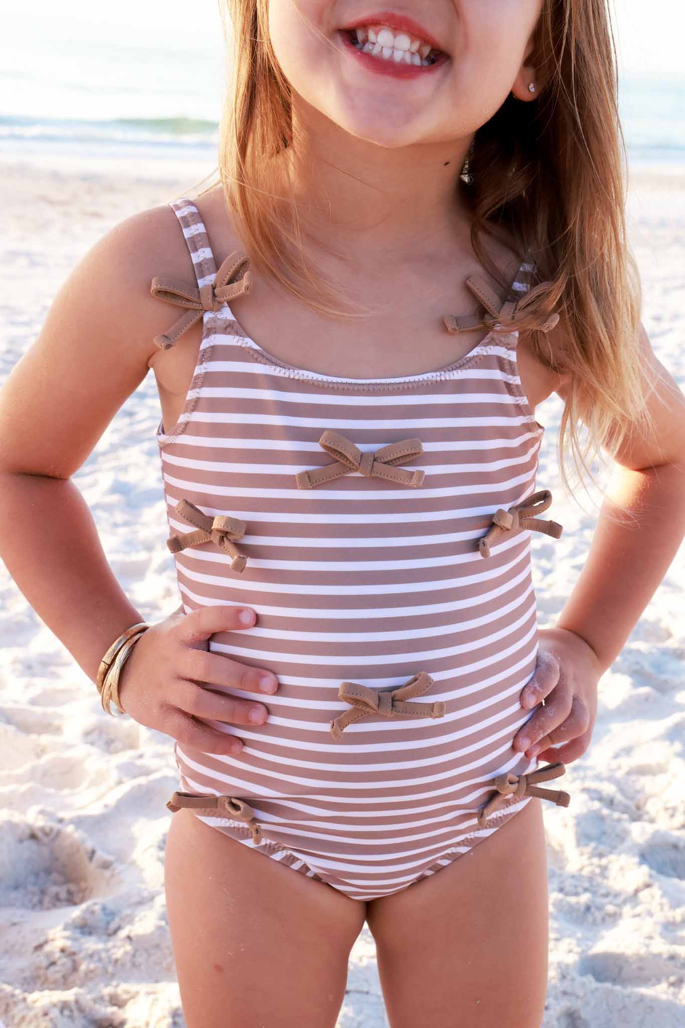 Tiny Bows One Piece | Sandy Stripes - Image 9